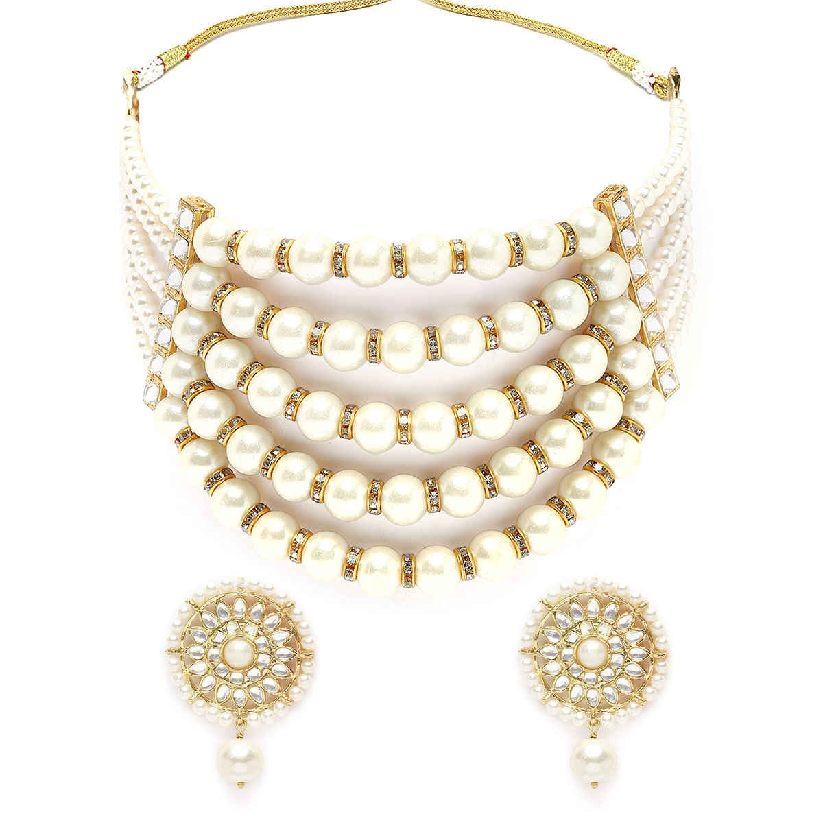 Karatcart Women's Jewellery Set White and Gold | 11017423