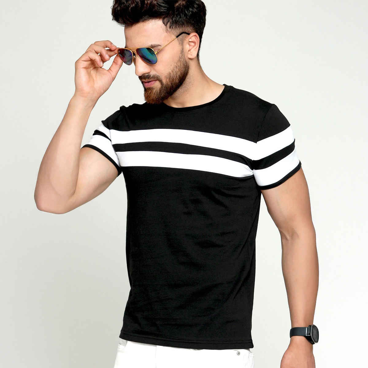Smartees Men's Printed T-shirt | Style No 9 | Black - M