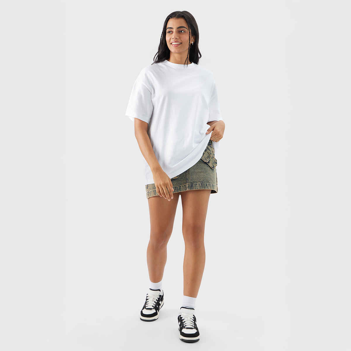 The Souled Store Solids - Classic White Women Oversized T-shirts | White | M