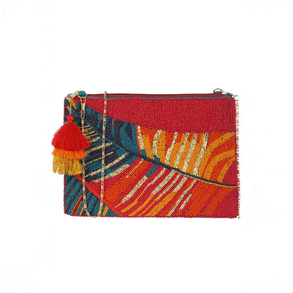 Priyaasi Women's Embellished Fabric 1 L Sling Bag | Multicolour