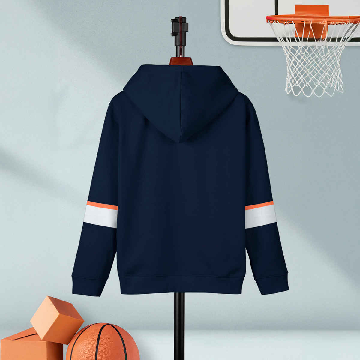 Hellcat Boy's Printed Cotton Blend Hoodie T-Shirt | Blue | 13-14 Years