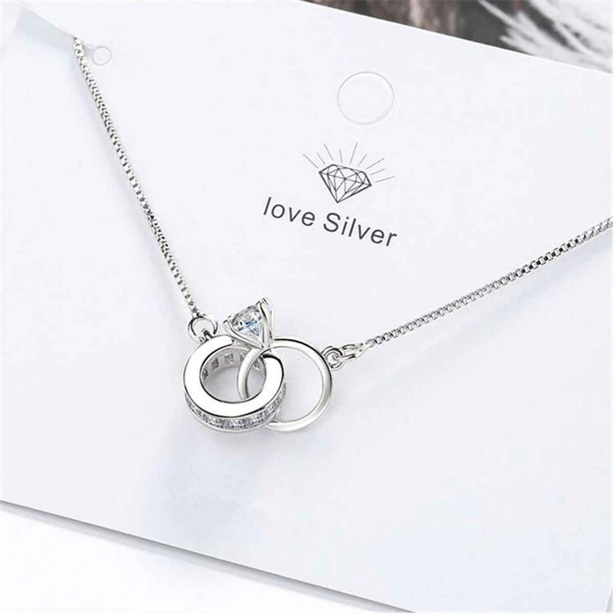 Fashion Frill Women Interlocking Rings Bracelet Silver Regular