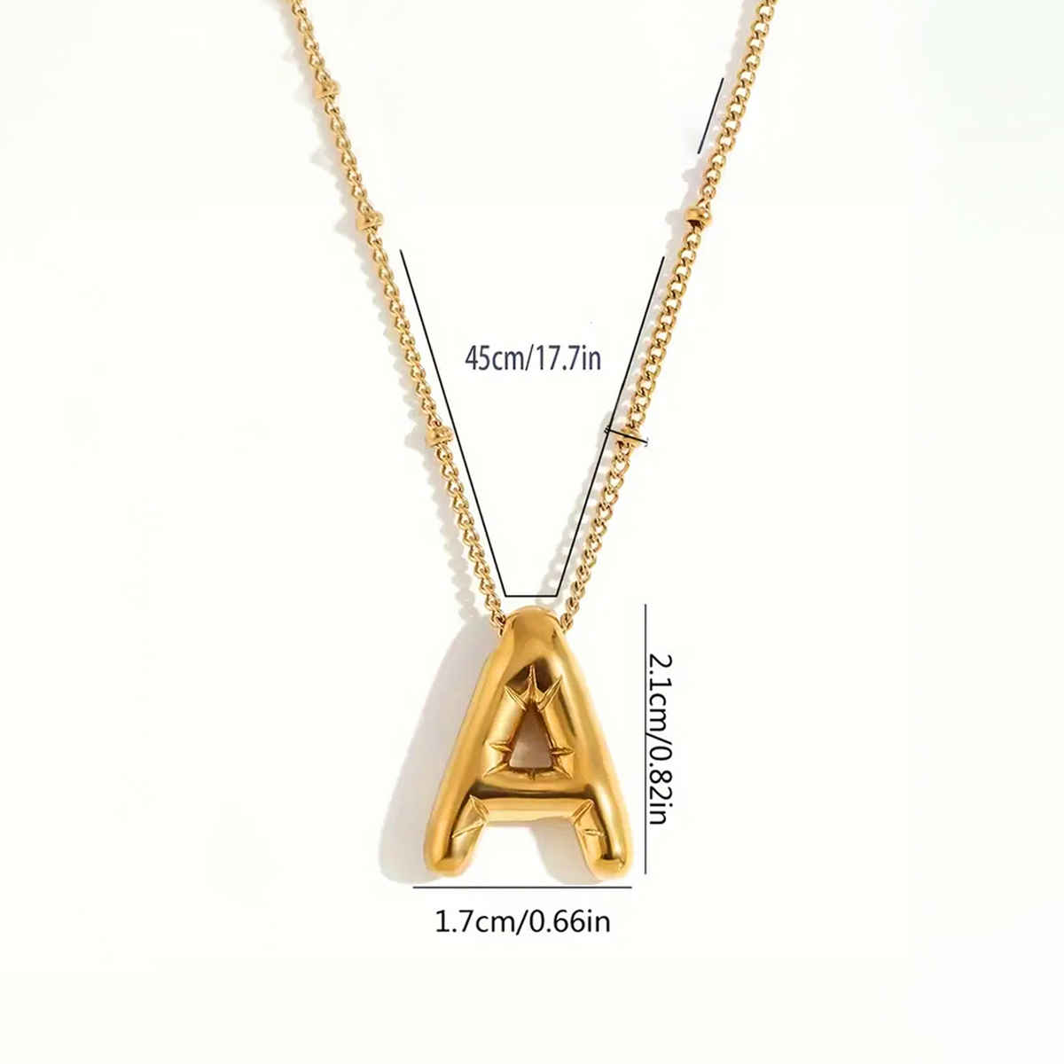 LabelShe Gold Plated Stainless Steel Alphabetical Letter 'A' Pendant Necklace | LS-PS-26419-A