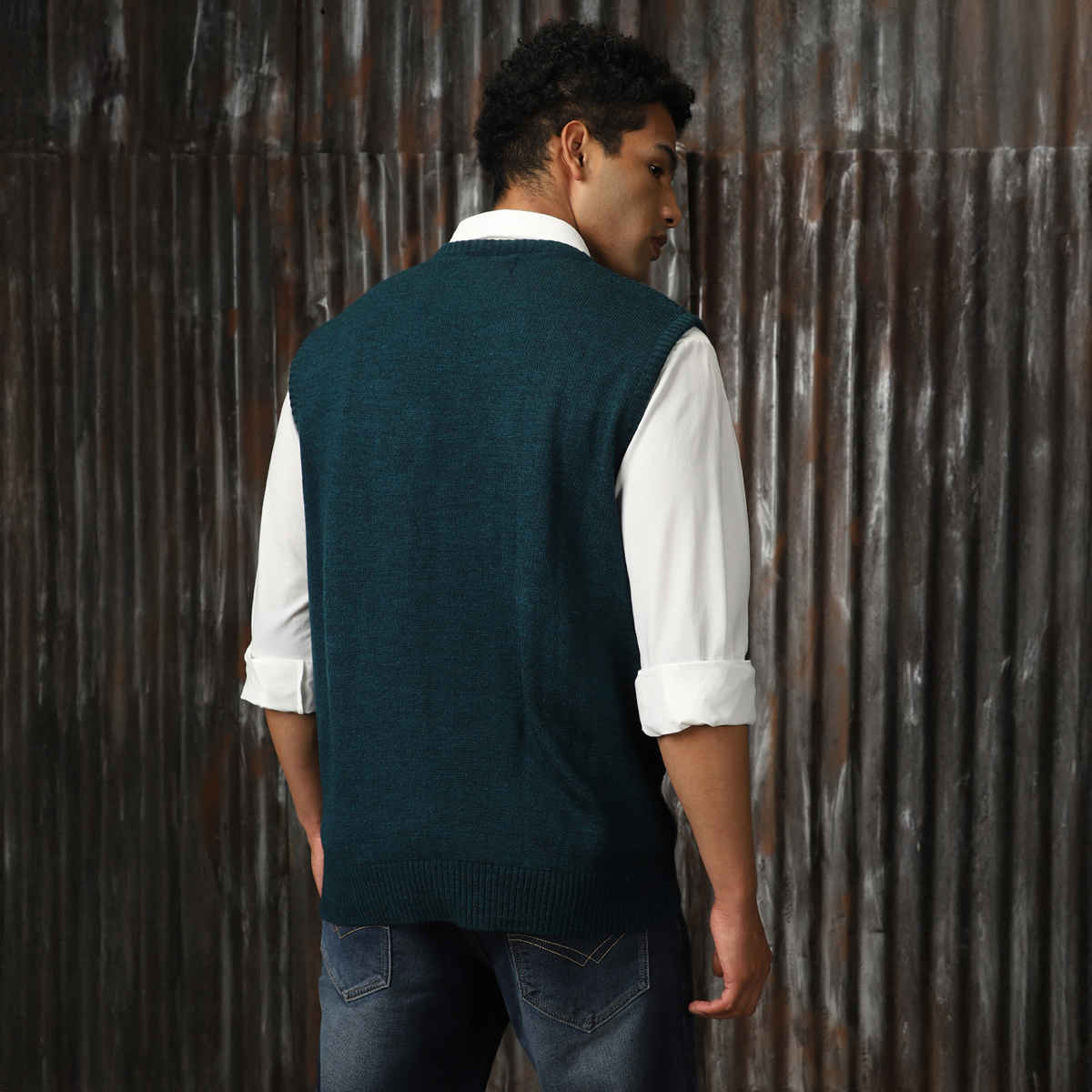 High Star Men's Sleeveless Round Neck Pullover Vest | Blue - M