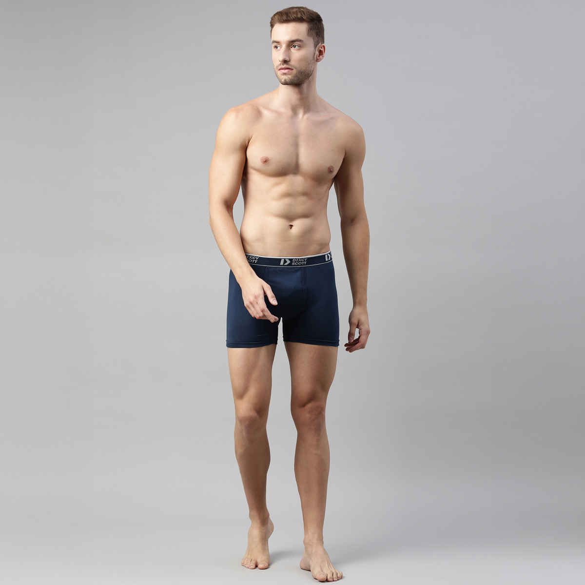 Dixcy Scott Originals MenS Long Cross Trunk Fit Solid Innerwear Outer Elastic Multicolor-Pack Of 3