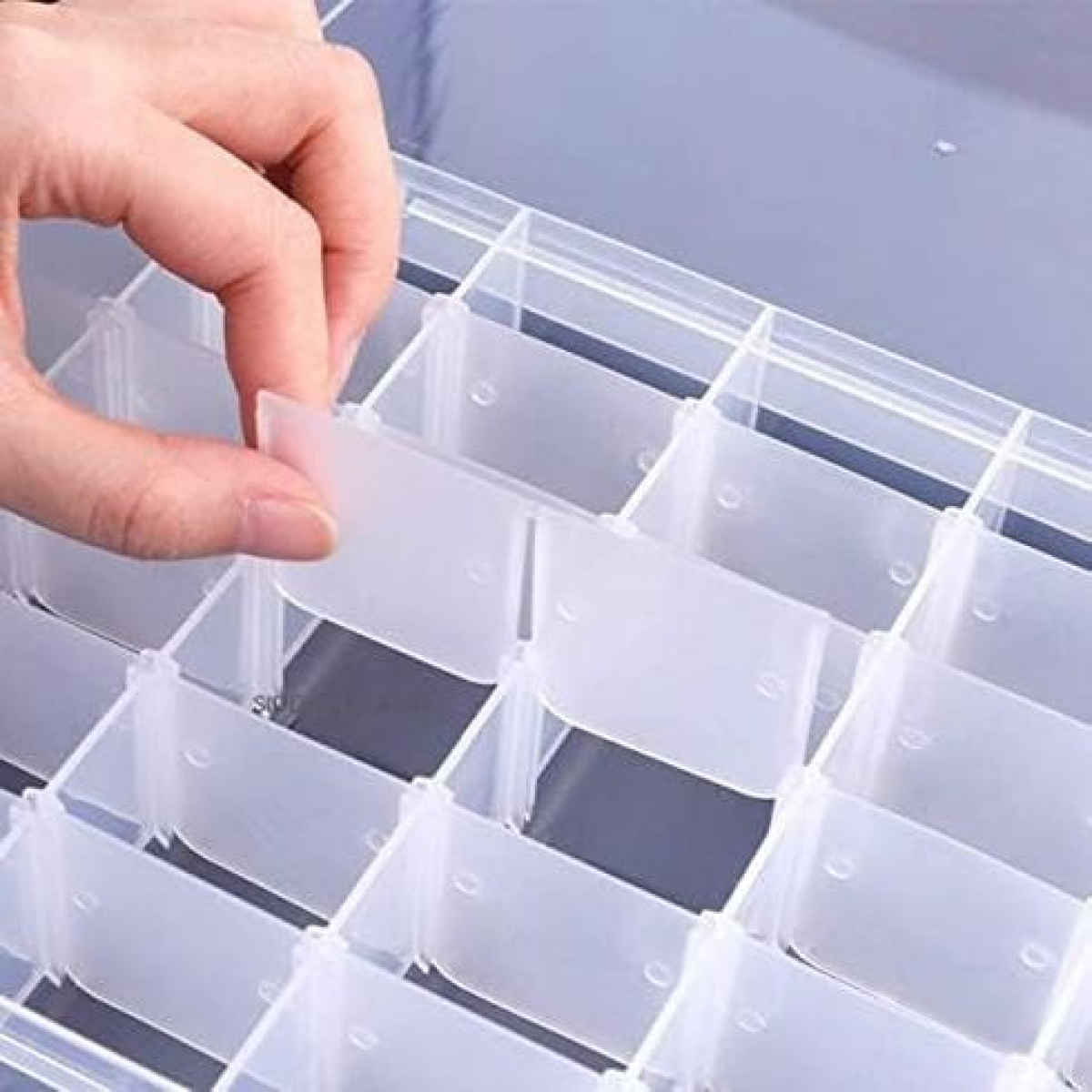Clazkit Plastic 36 Grid Cells Multicolorpurpose Organizer Rectangular Storage Box