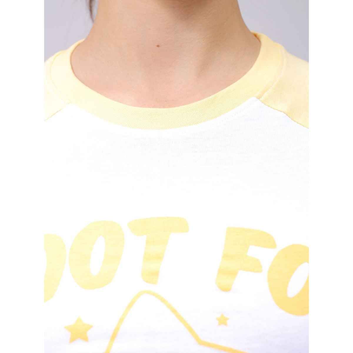 Freehand Women's Casual Slim Graphic Baseball T-shirt | 0424-Zfhbbtee1-04 | White - XL