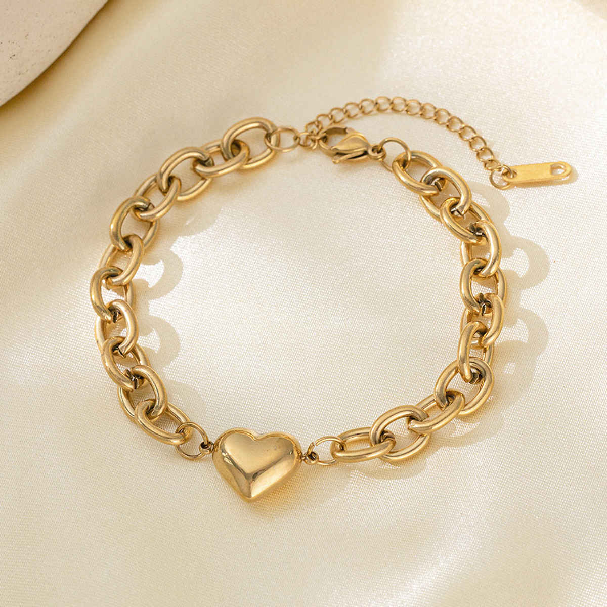 LabelShe Gold Plated Stainless Steel Heart Themed Bracelet | LS-BNG-16202