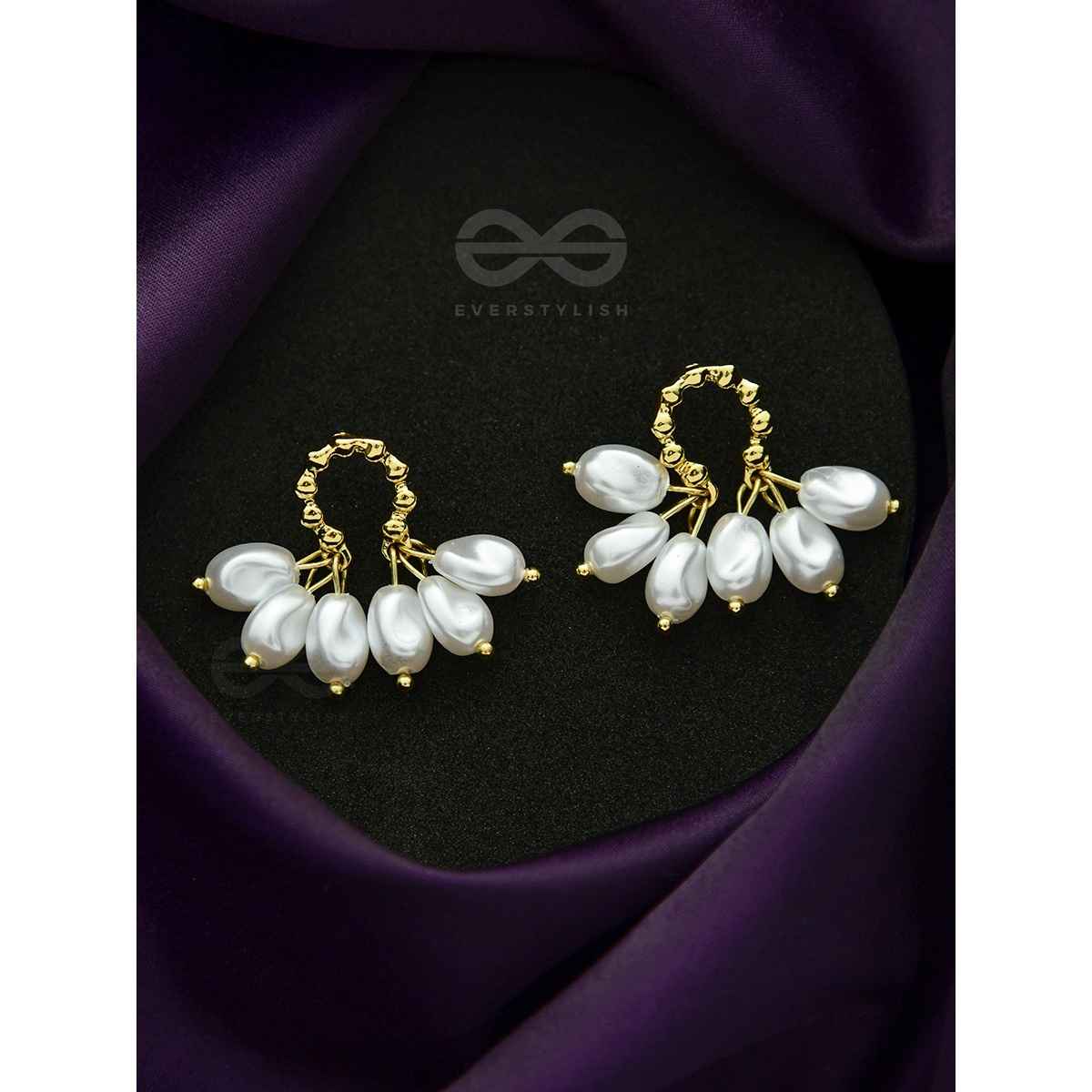 Everstylish Budding Blossoms - Golden Pearl Earrings