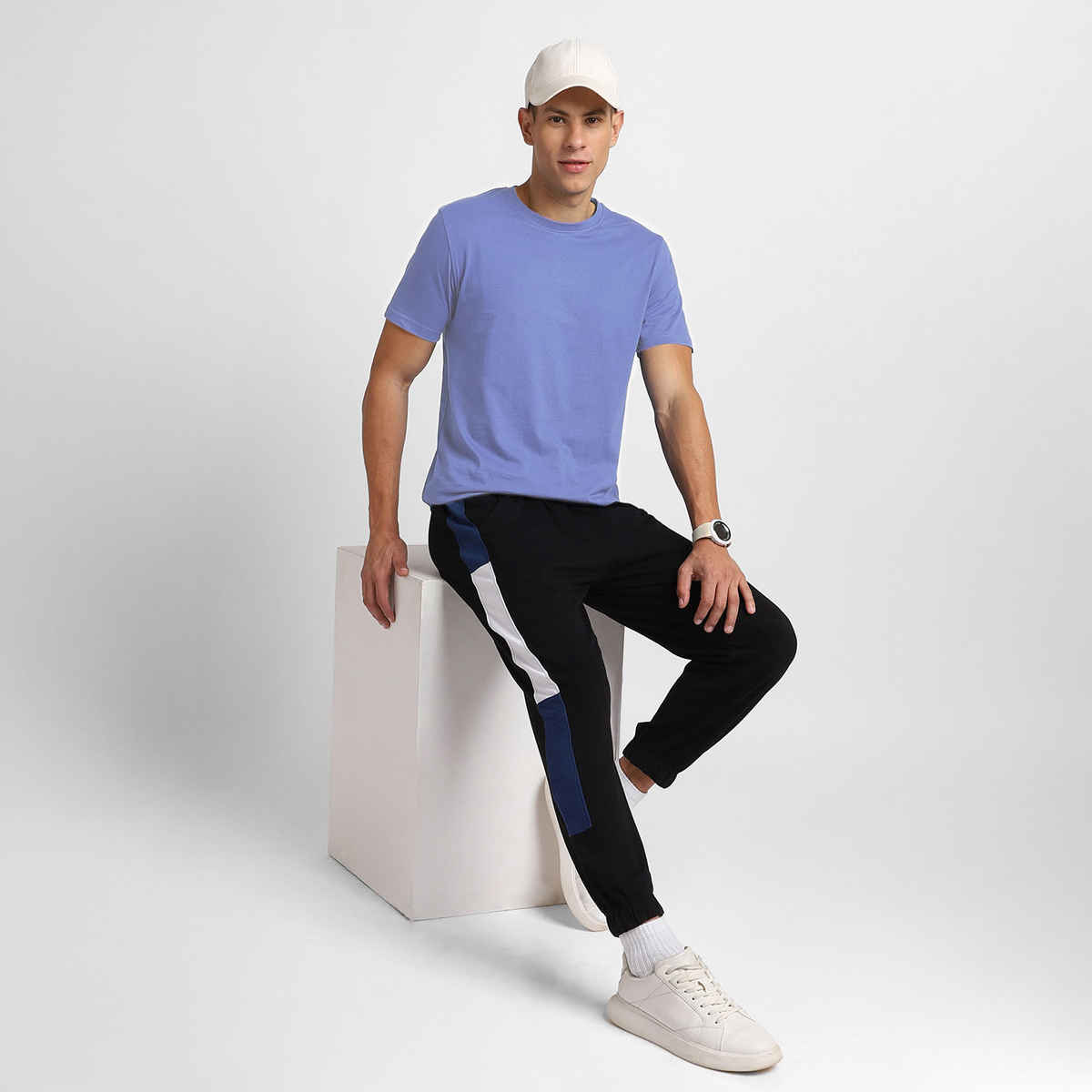 Nobero Men's Plain Classic Fit T-shirt | Periwinkle - XXL