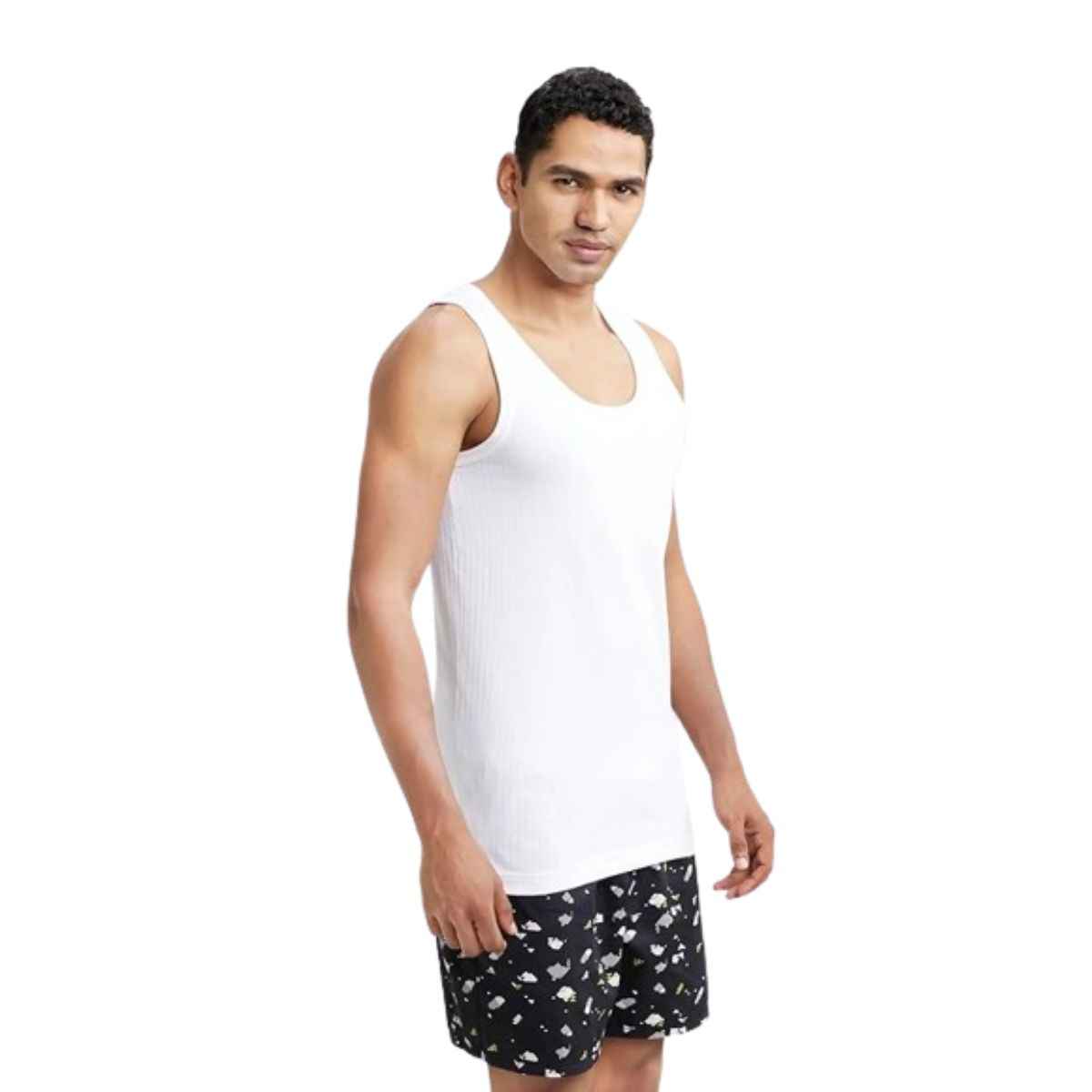 Jockey 8816 Men's Super Combed Cotton Sleeveless Vest|Extended Length|Easy Tuck | White-95
