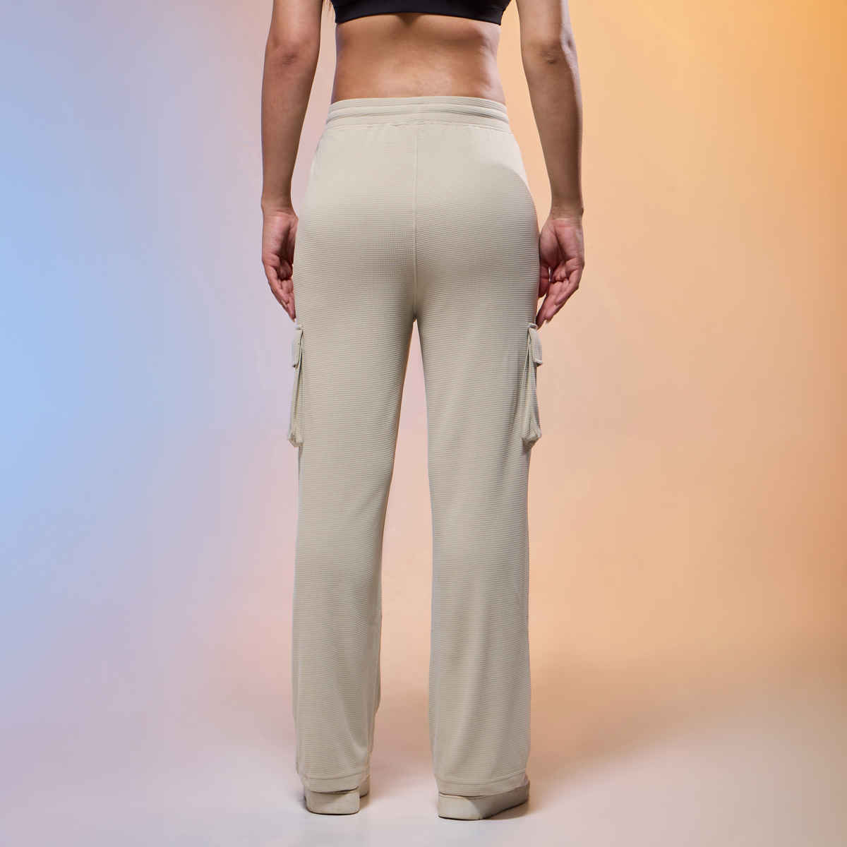 Technosport Women's Straight Fit Sports-Active Cargo Trackpants | Oyester Grey - XL