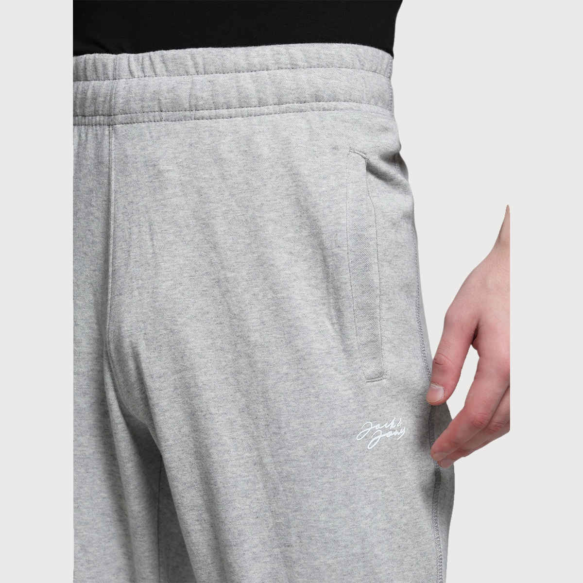 JACK & JONES Men's Regular fit Track Pant | Melange Grey - M
