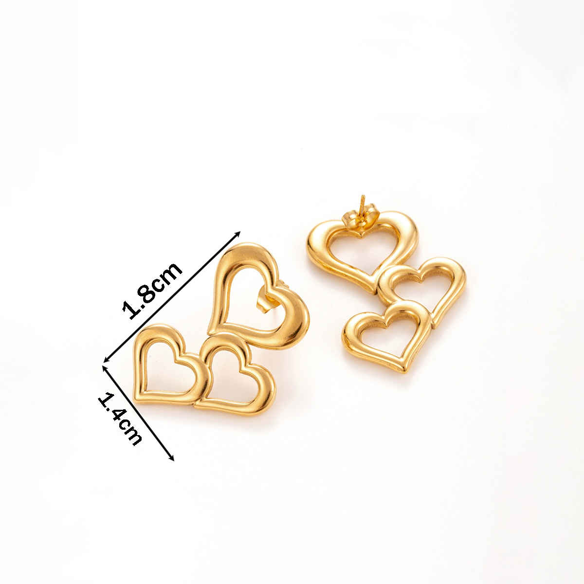 LabelShe Gold Plated Stainless Steel Heart Themed Stud Earrings | LS-ERG-57098