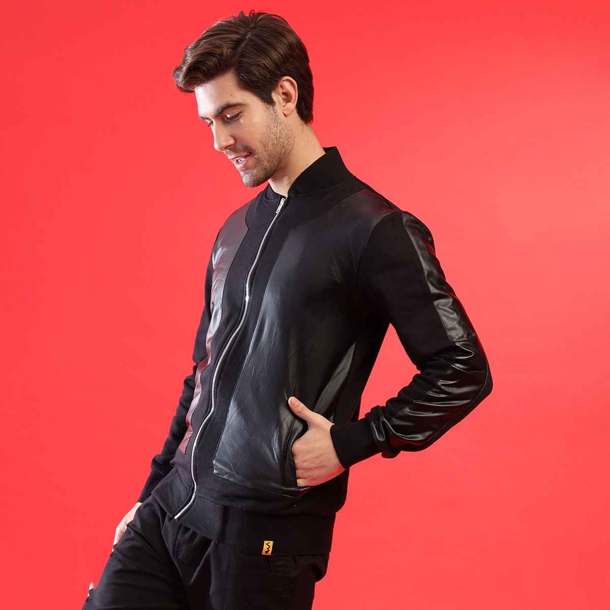 Campus Sutra Men's Jacket | Black - L