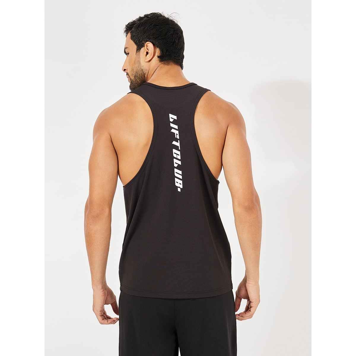 Styli Men's Super Stretch Drop Armhole Stringer Workout Tank | Black - M