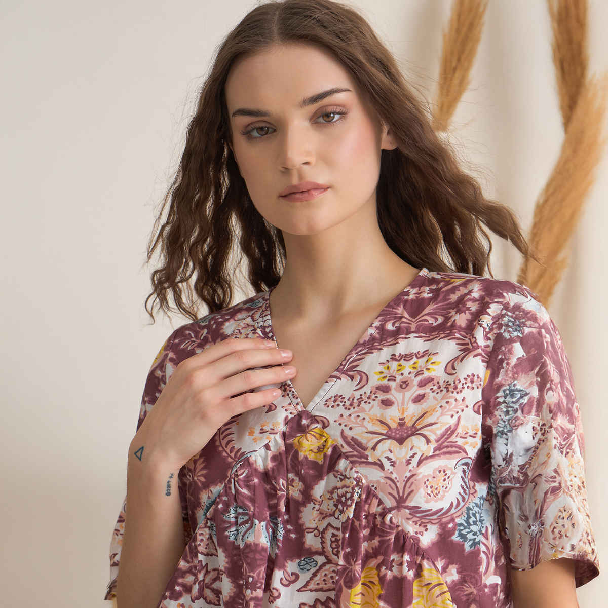 Sanskrutihomes Women's Pure Cotton Night suits | SE-NSP-871 | Rust - S