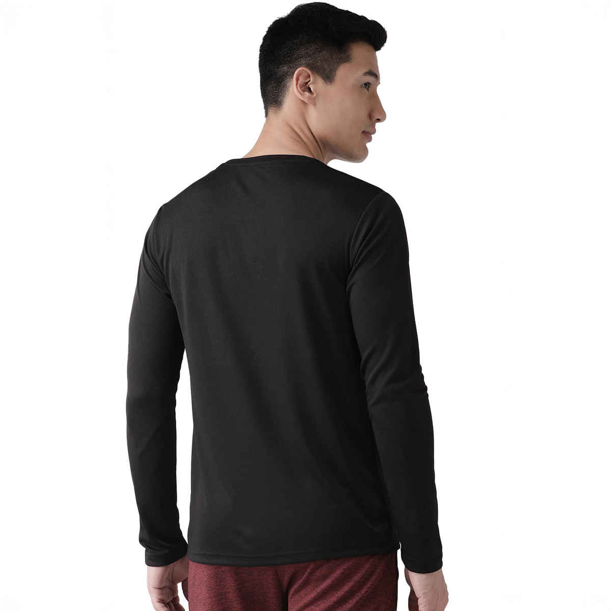 Chkokko Men's Gym Regular Fit Full Sleeves T-shirt | Black - L