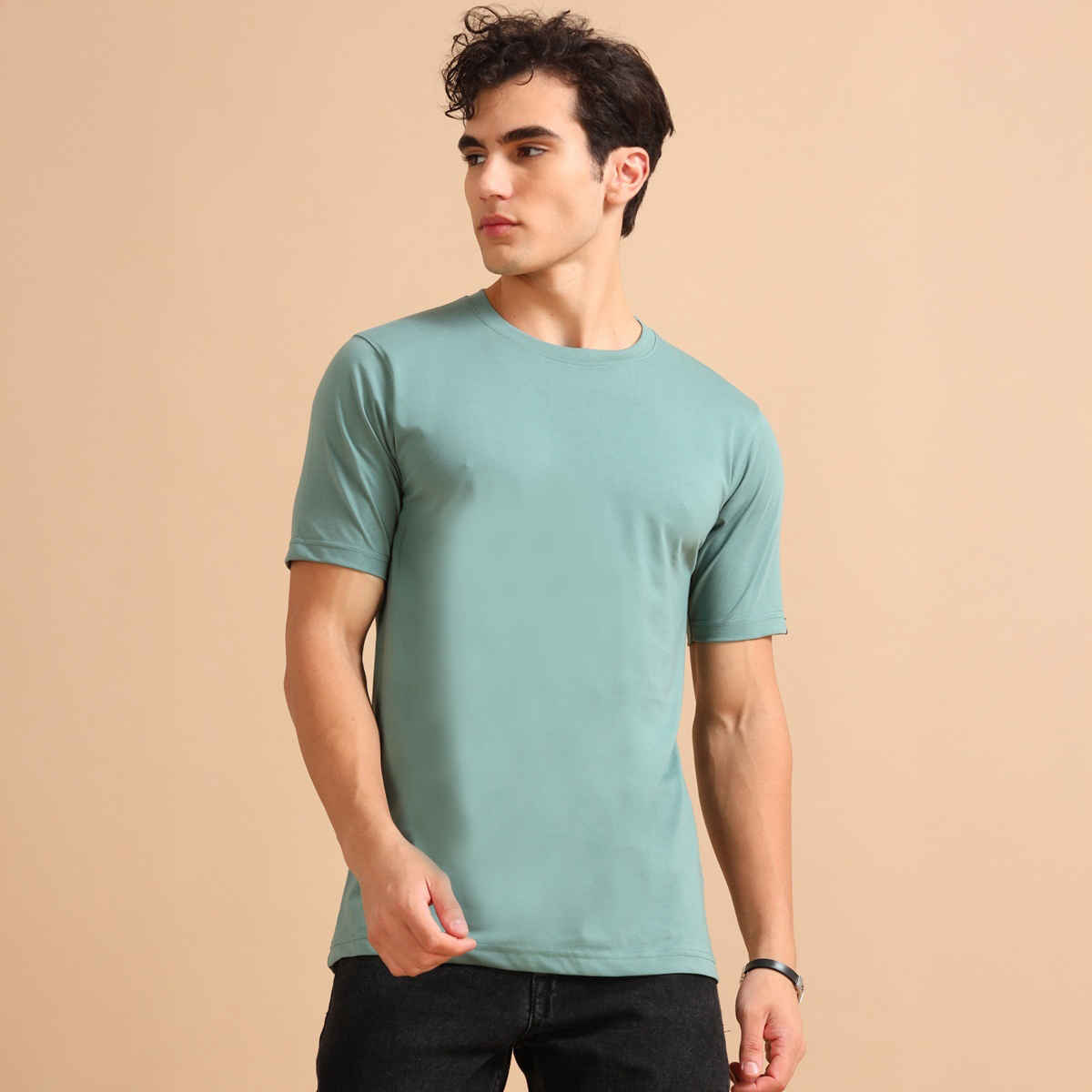 Bushirt Men's Solid T-shirt | Russian Green - XL