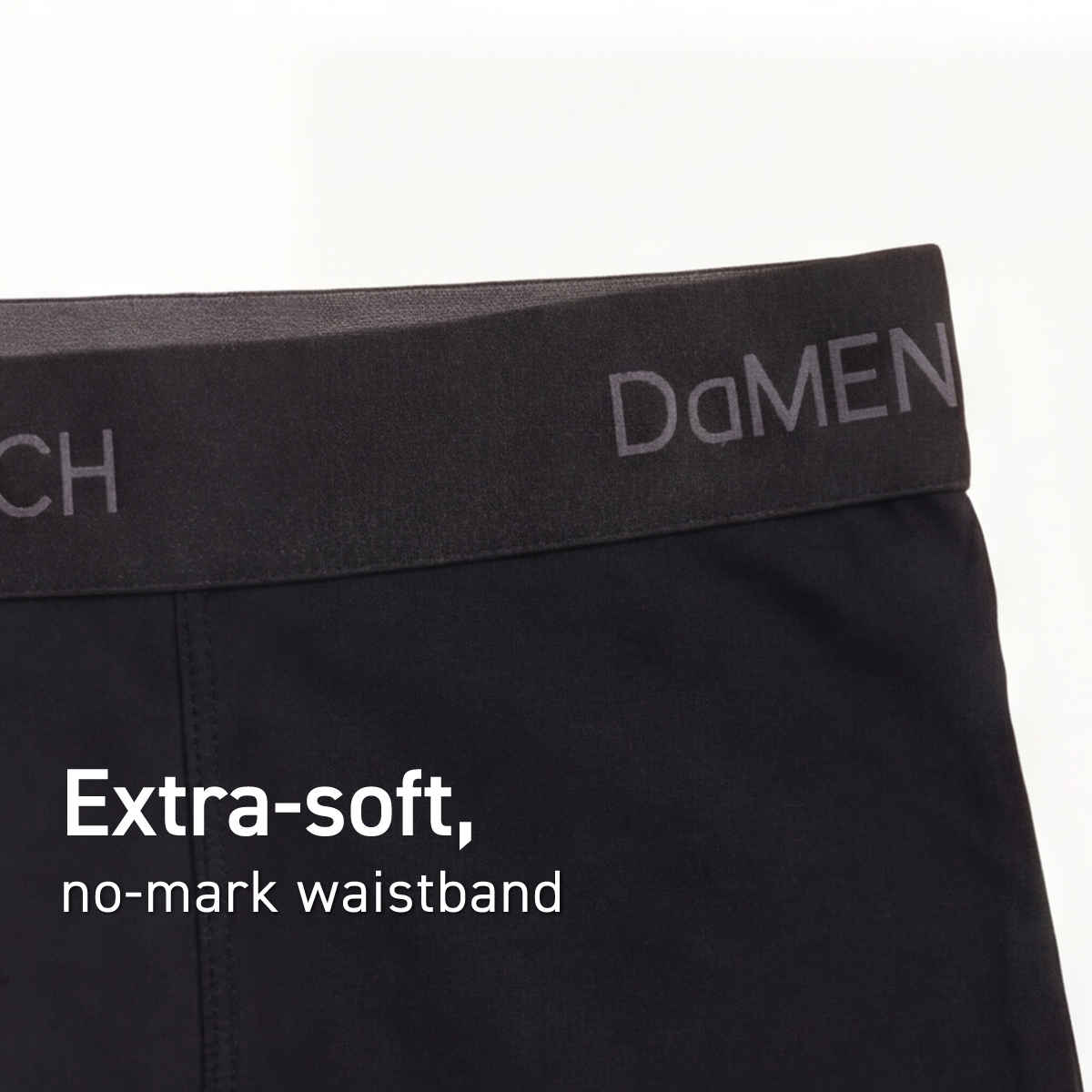 Damensch Men's Solid Trunks | Anti-Odour | Black & Green | M