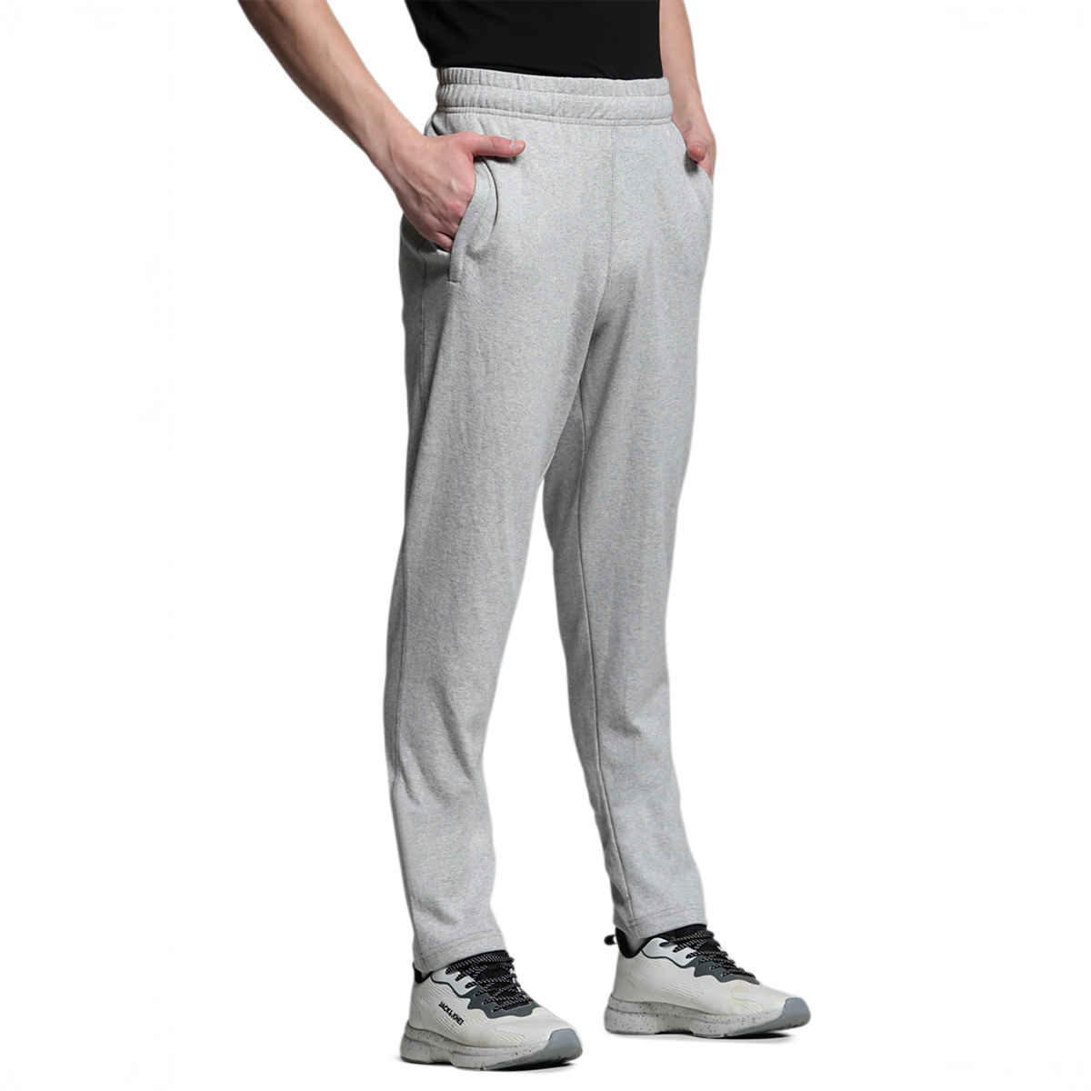 JACK & JONES Men's Regular fit Track Pant | Melange Grey - XL