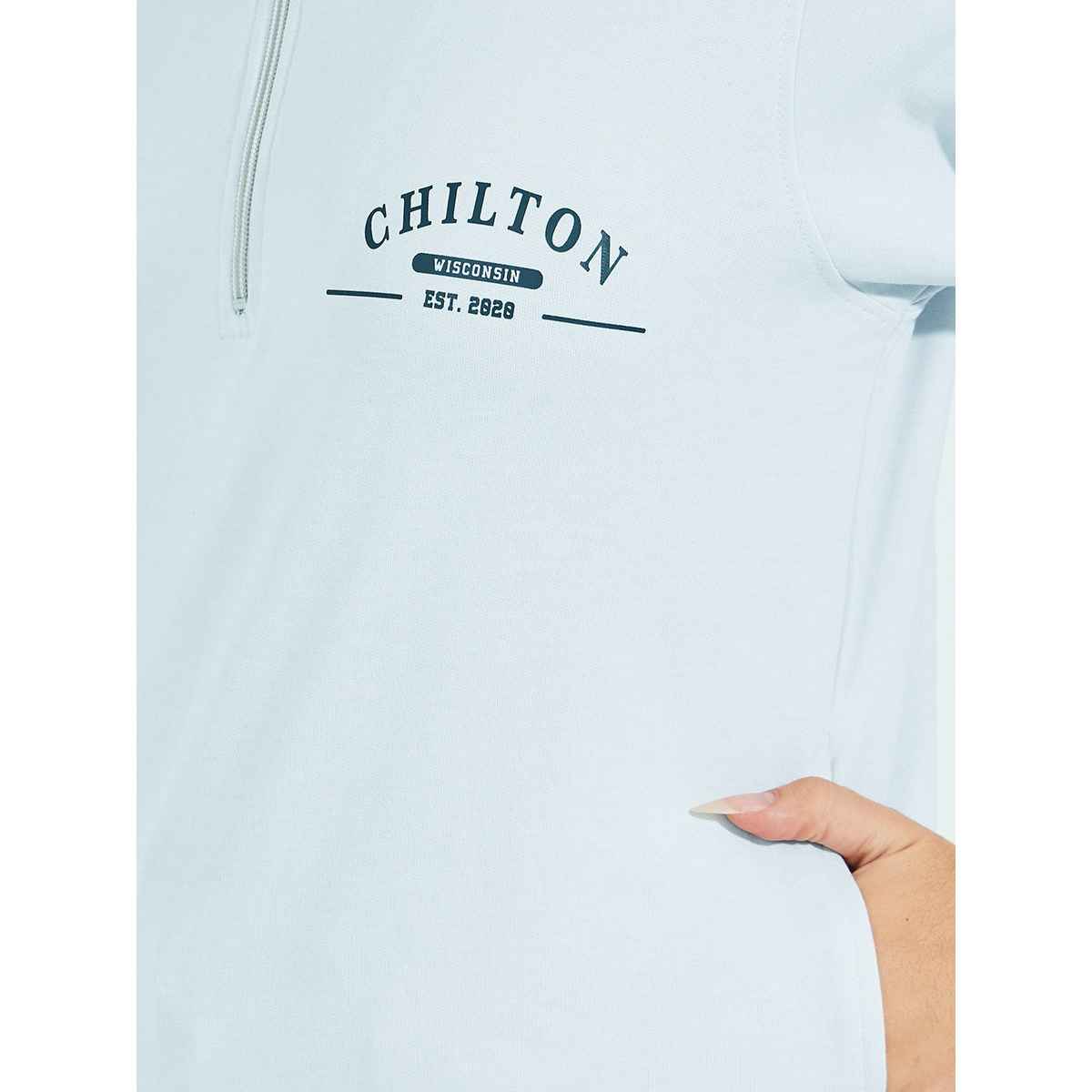 Styli Women's Regular Length Regular Fit- Half Zipper Sweatshirt | Grey - M