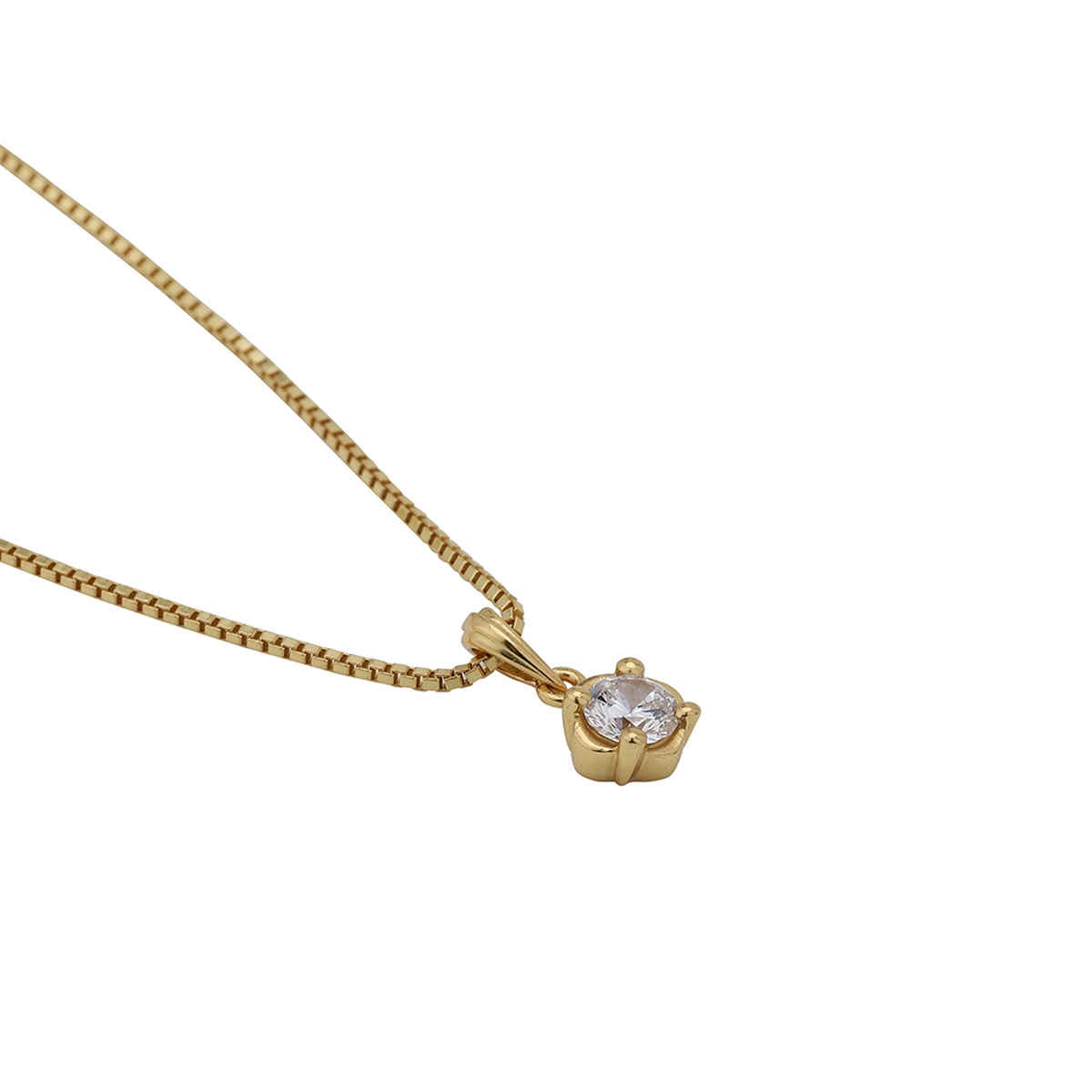 Carlton London 18kt Gold Plated with CZ Pendant and Chain | FJN4017