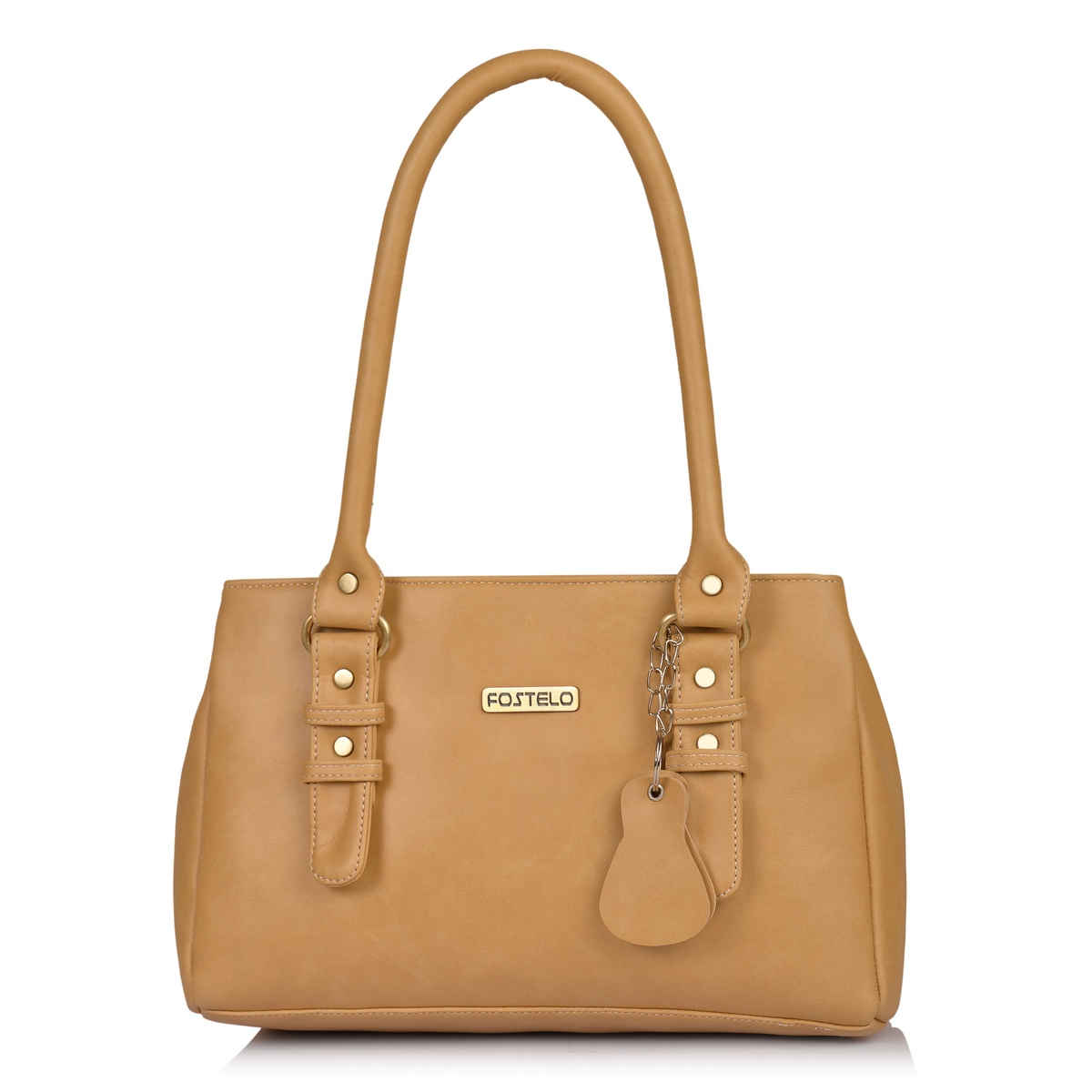 Fostelo Women's Vegan Leather Westside Handbags Shoulder Hobo Bag Ladies Purse | Beige | Large