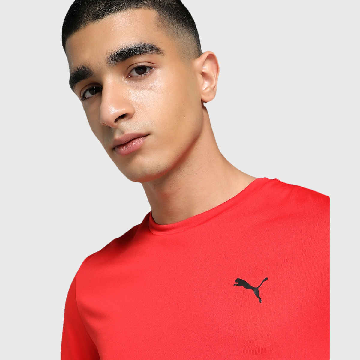 Puma Men's ESS Active Logo T-shirt | Red | S