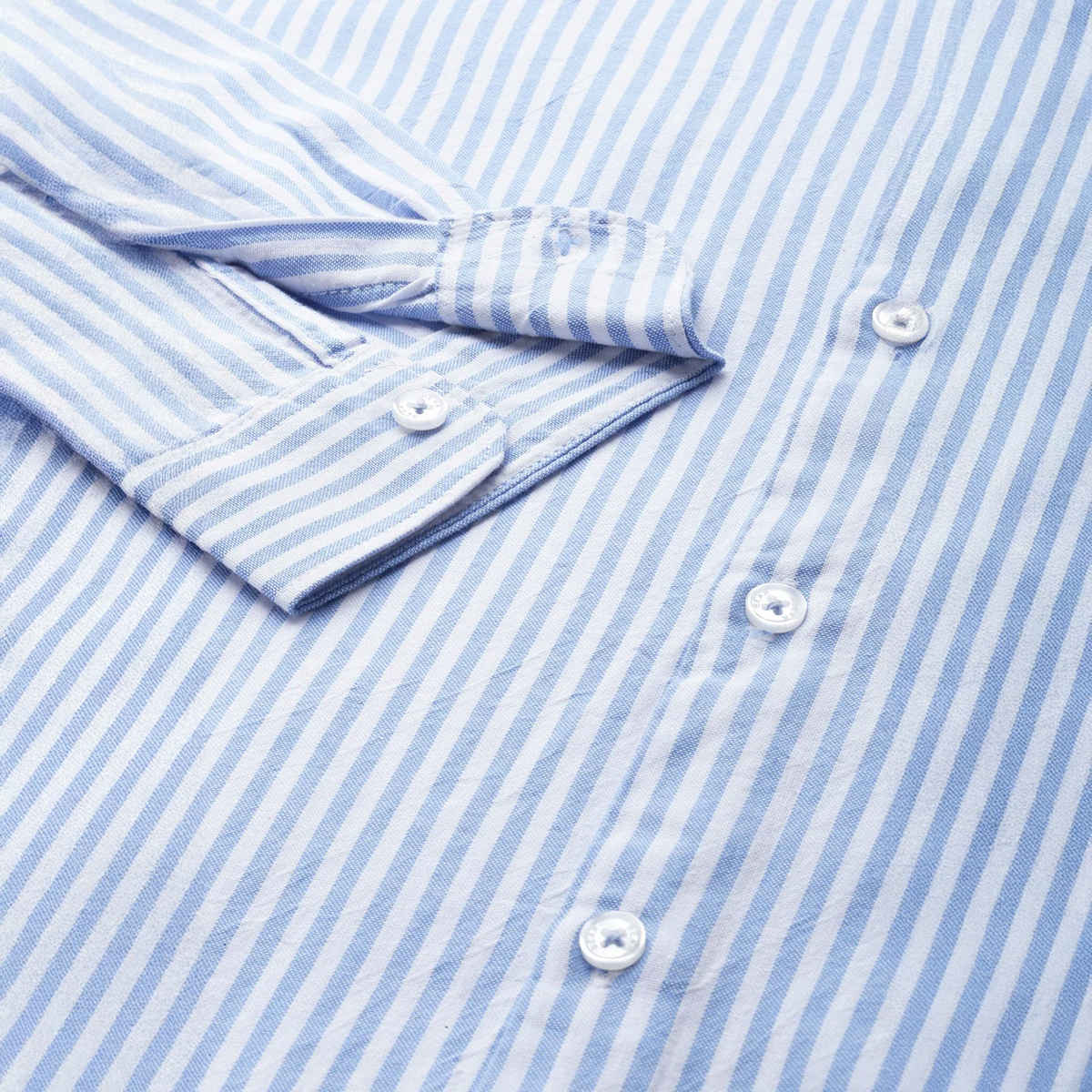 The Bear House Men Slim Fit Striped Cotton Casual Shirt - Cantos | Blue and White | XXL