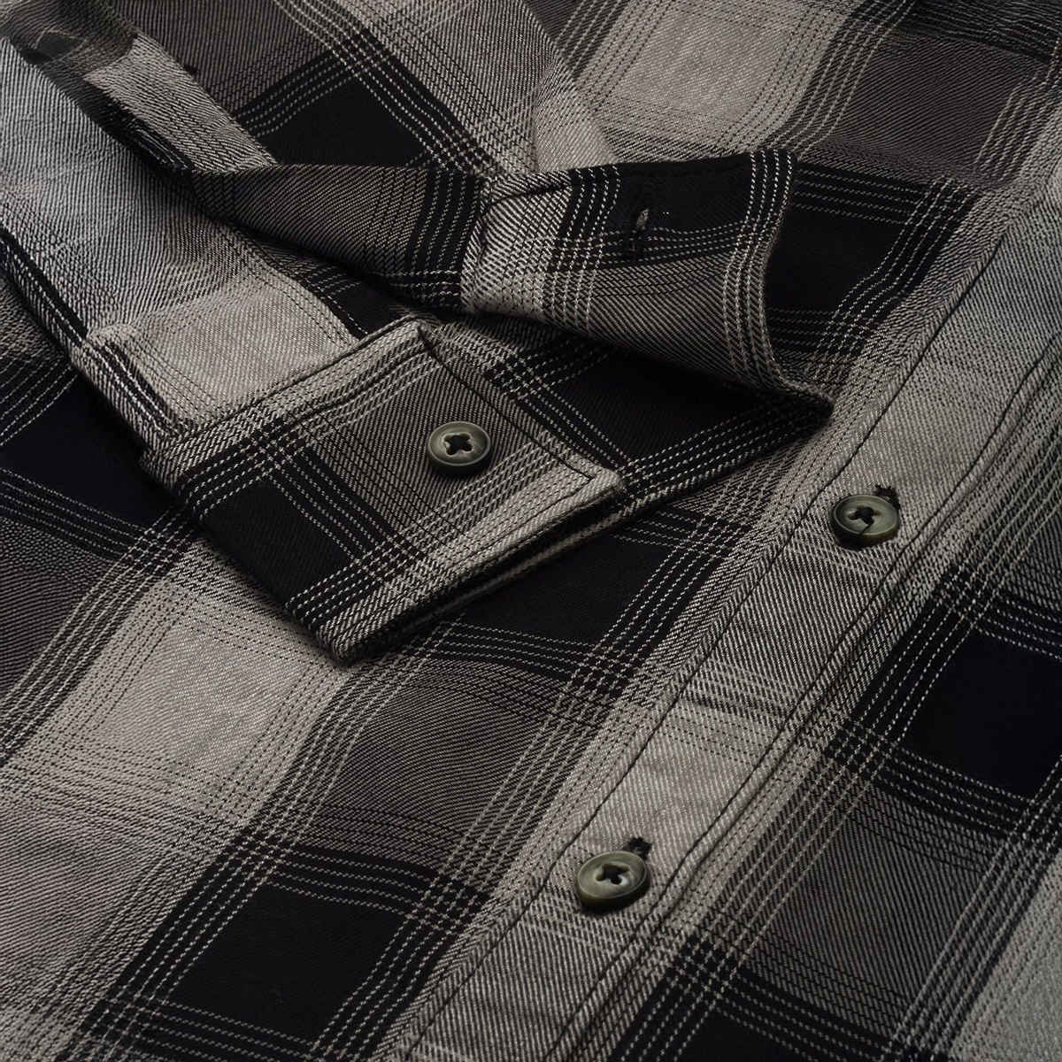 The Indian Garage Co Men's Slim Fit Checkered Casual Shirt | Grey - XL