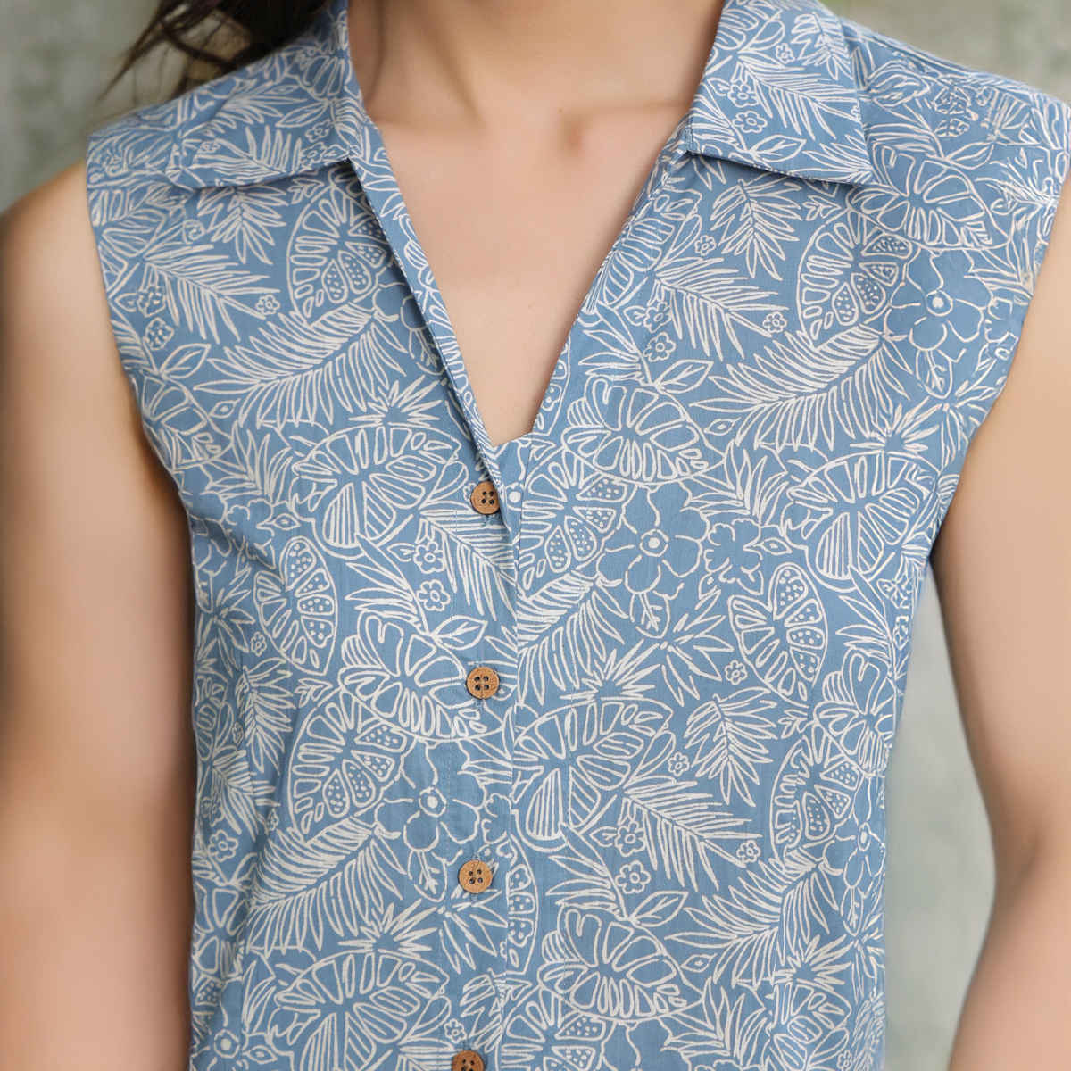 Jisora Women's Cotton Flex Jumpsuit (JS2552) | Blue - L