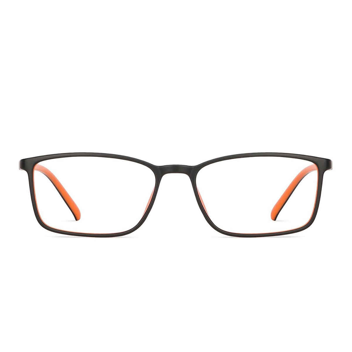 Lenskart Blu Unisex Geometric TR90 Computer Glasses | Black and Orange - M