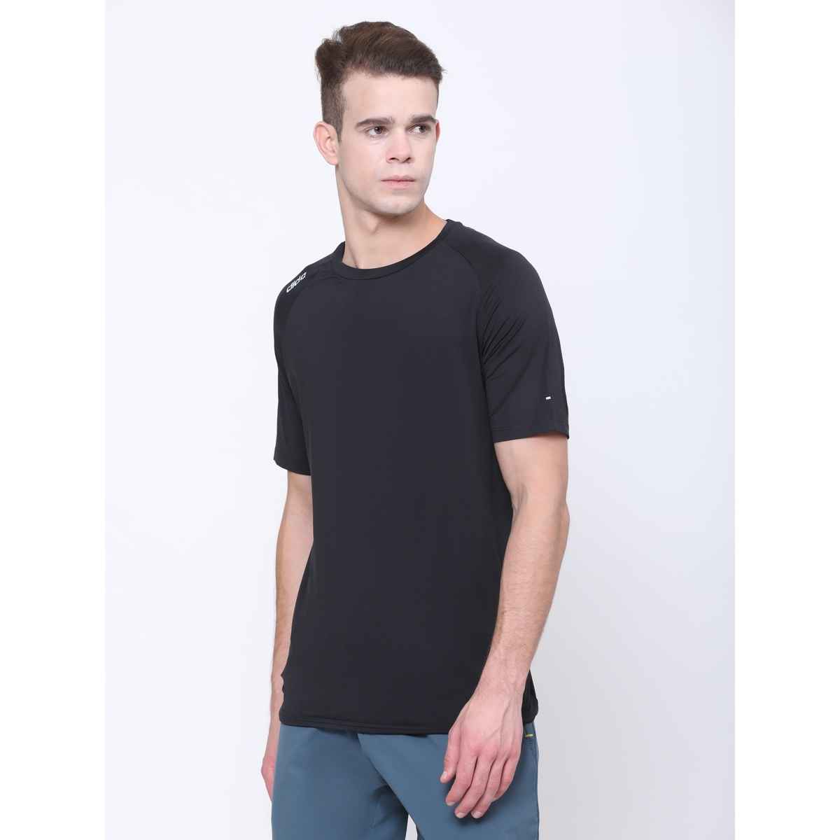Dida Men's Sports T-shirt | Regular Comfortable Stretchable Dry-Fit | Black - L