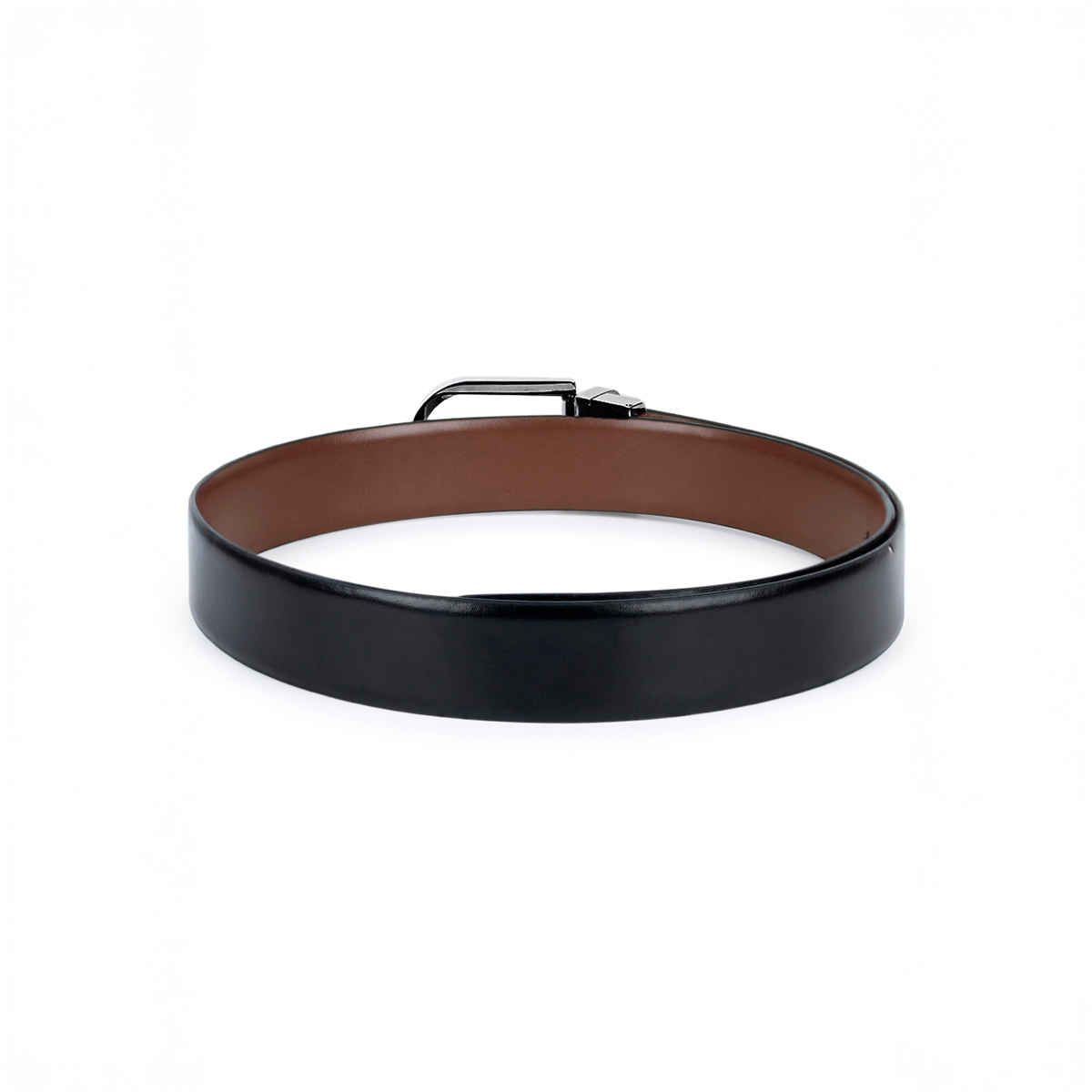 Louis Stitch Men's Solid Genuine Leather Reversible Belt | Black and Brown - 44 Inches