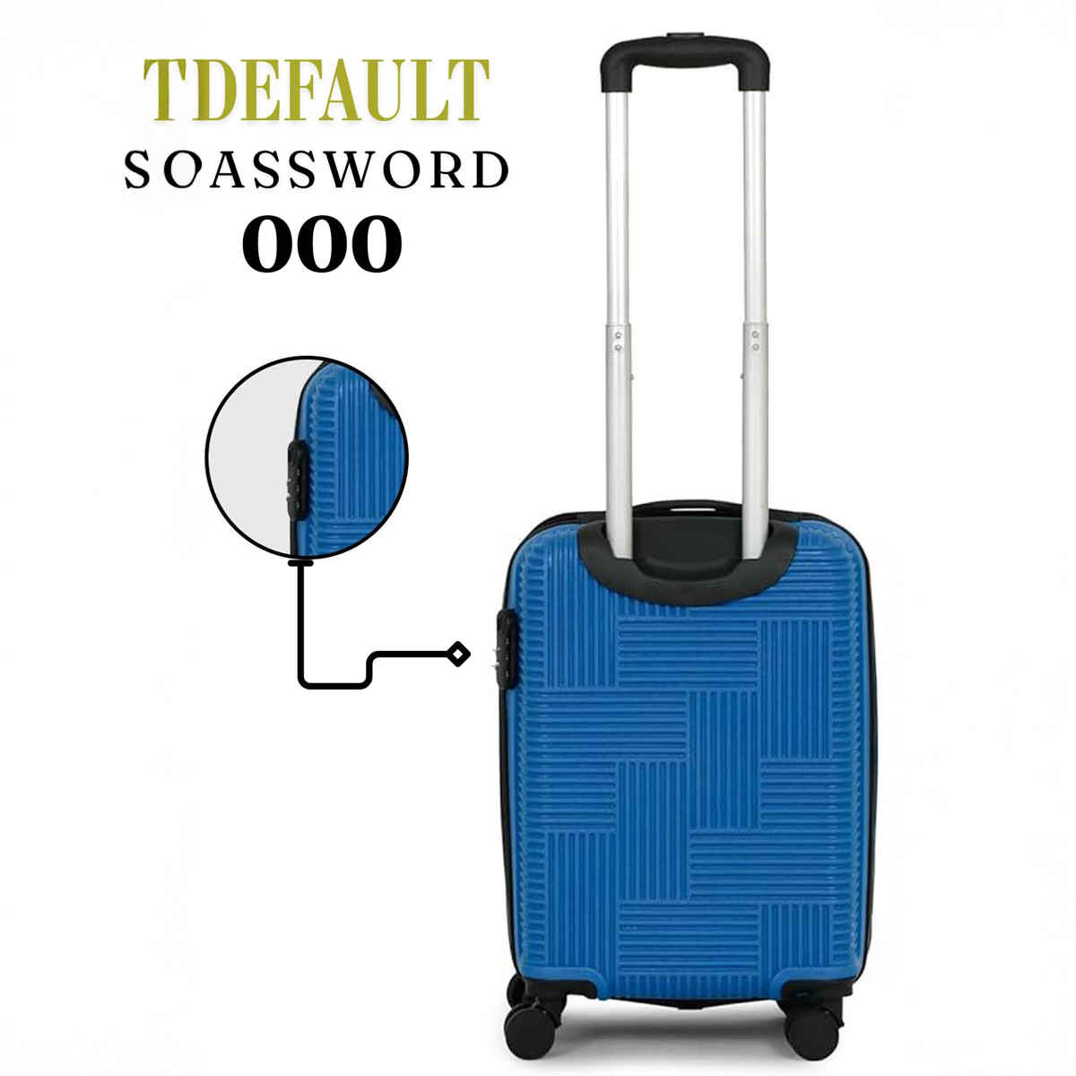 Teakwood Textured ABS and Polycarbonate 100 L Retractable Hard Luggage Trolley Bag | Blue - S