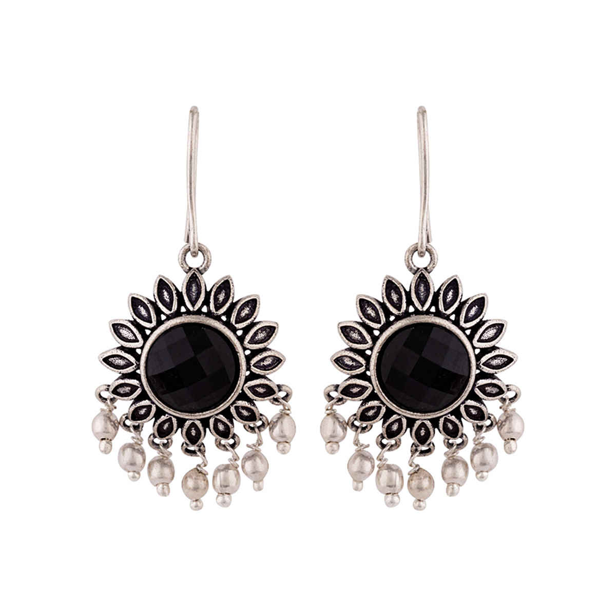 Voylla Work Essentials Round Cut Gem Earrings