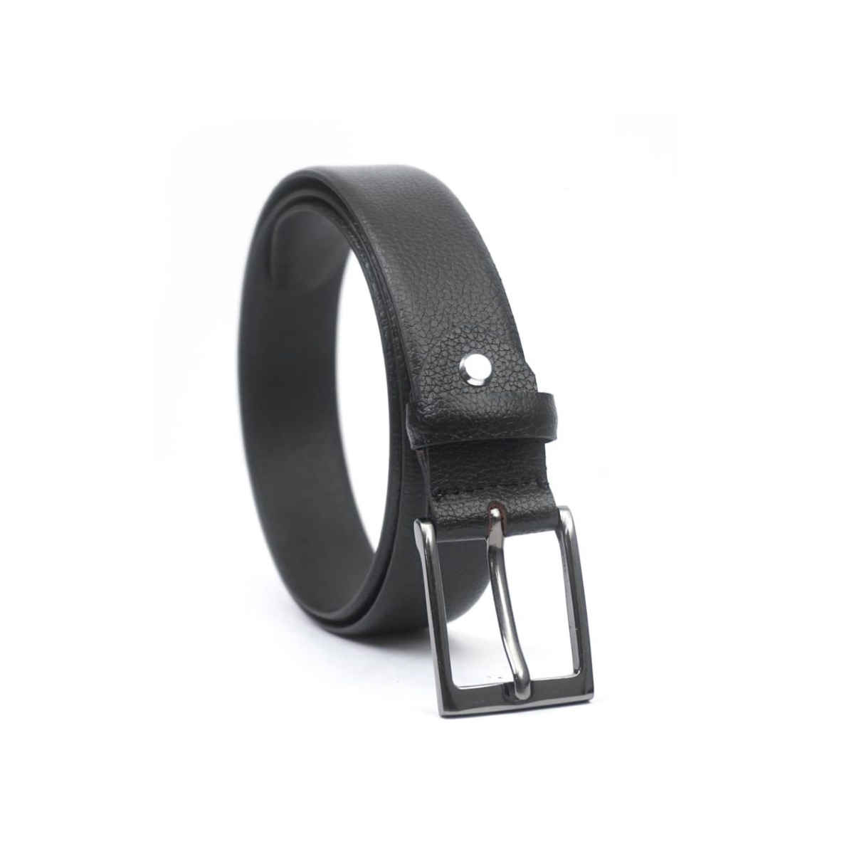 Teakwood Men's Solid Leather Belt | Black - 34 Inches