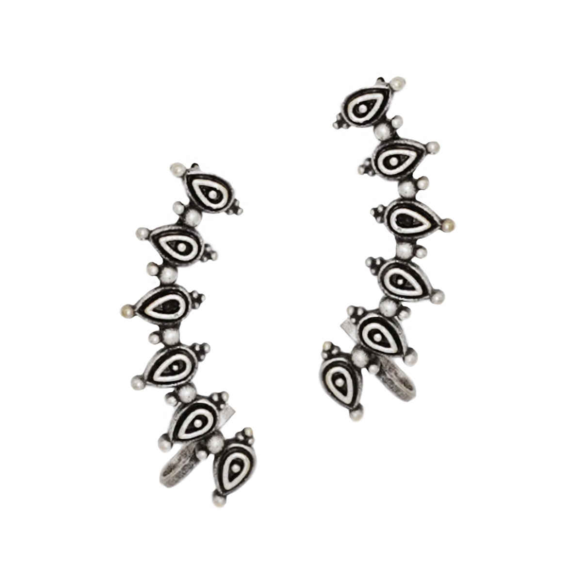 Teejh Miraan Silver Oxidised Earcuff