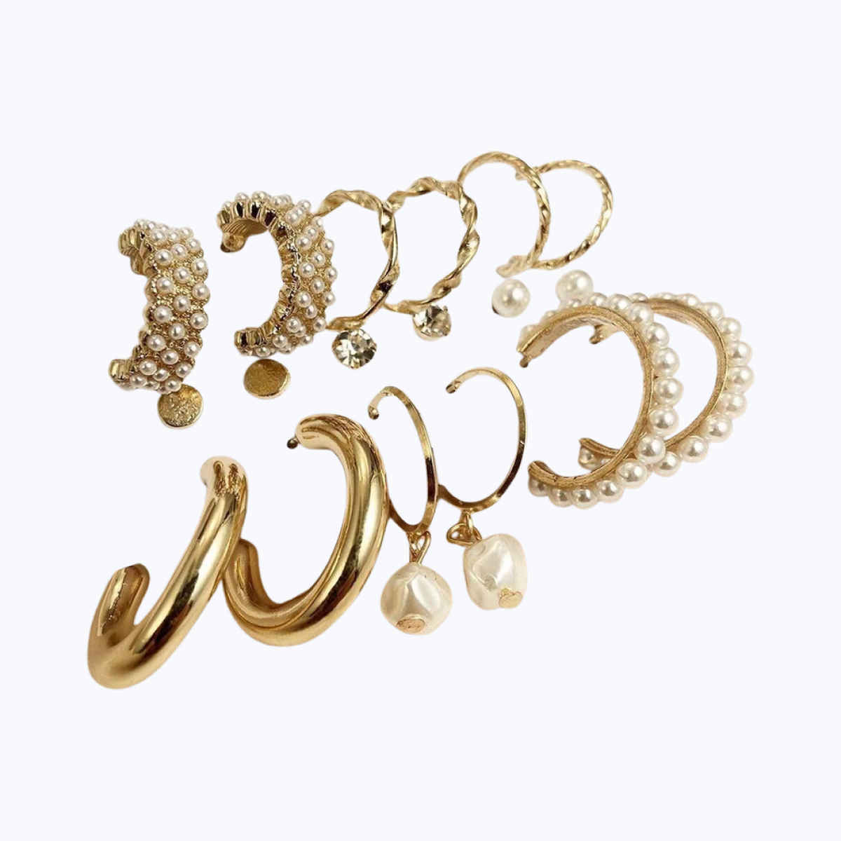 YouBella Jewellery Celebrity Inspired Gold Plated Earrings Combo For Girls And Women (Style 8)