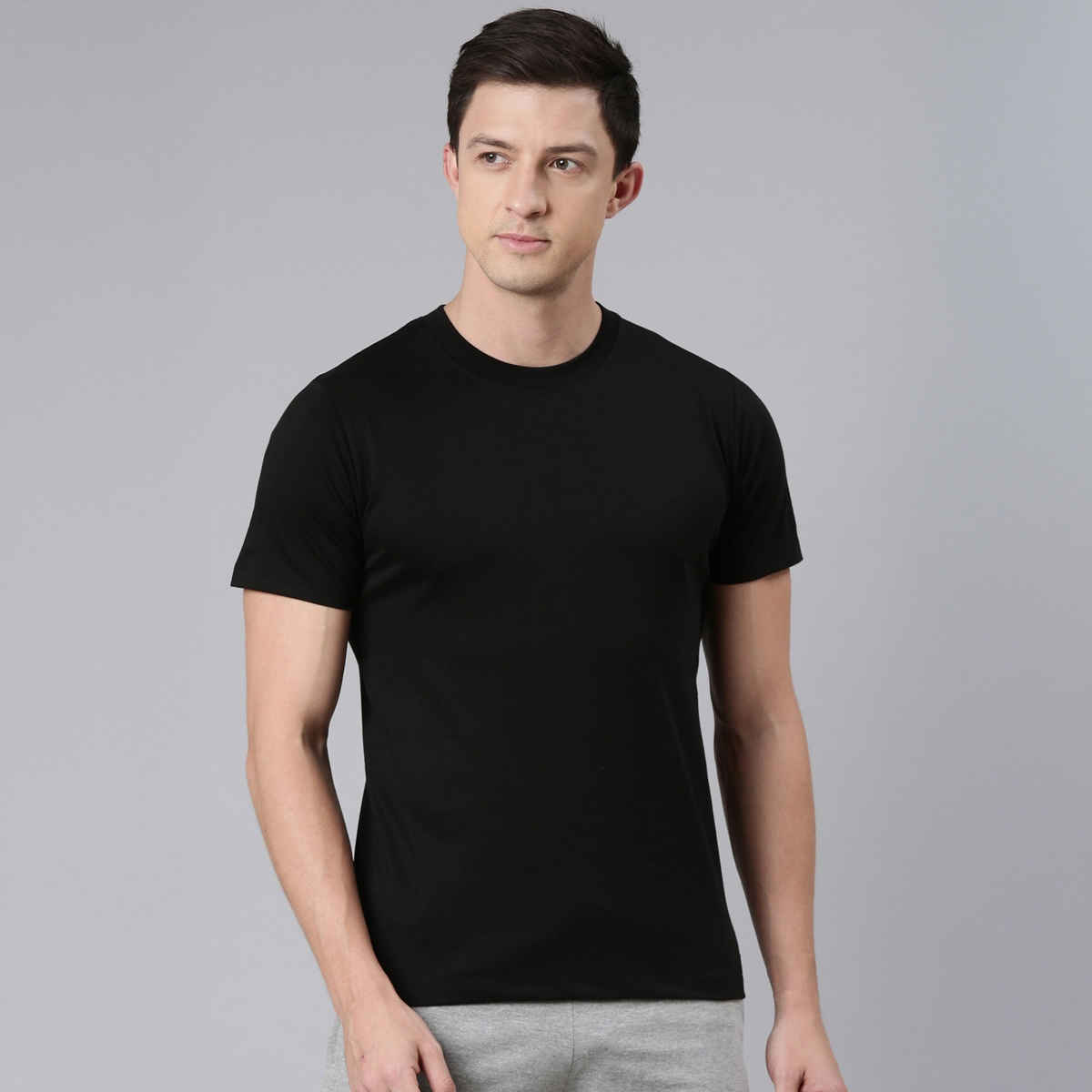 Rupa Jon Men's Round Neck T-Shirt Style | RJ 901 | Jet Black - XL