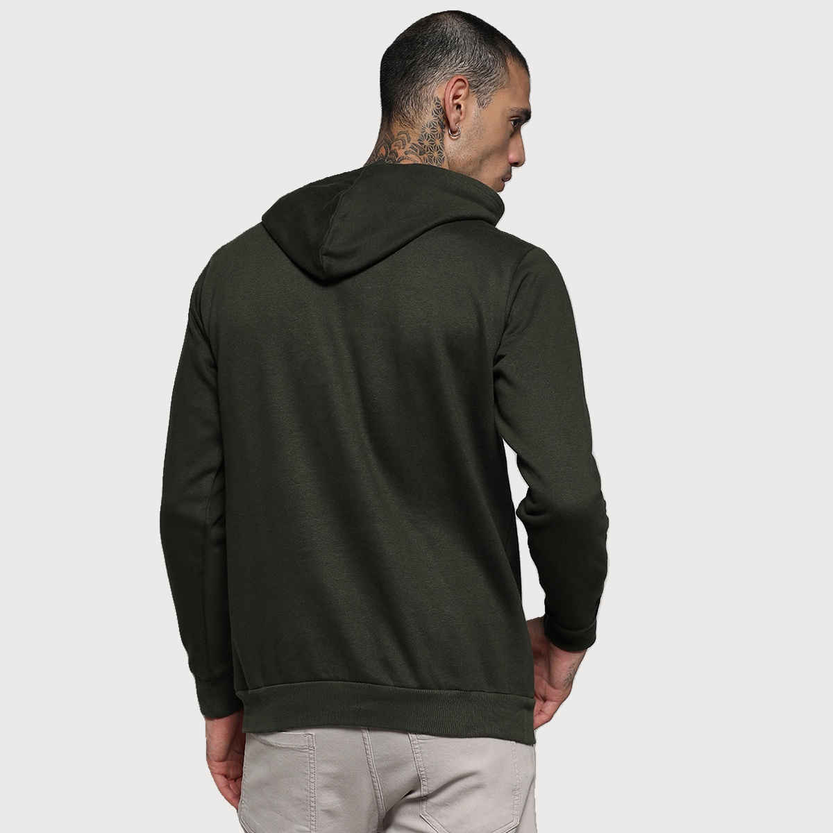 Campus Sutra Men's Hoodie | Green - S