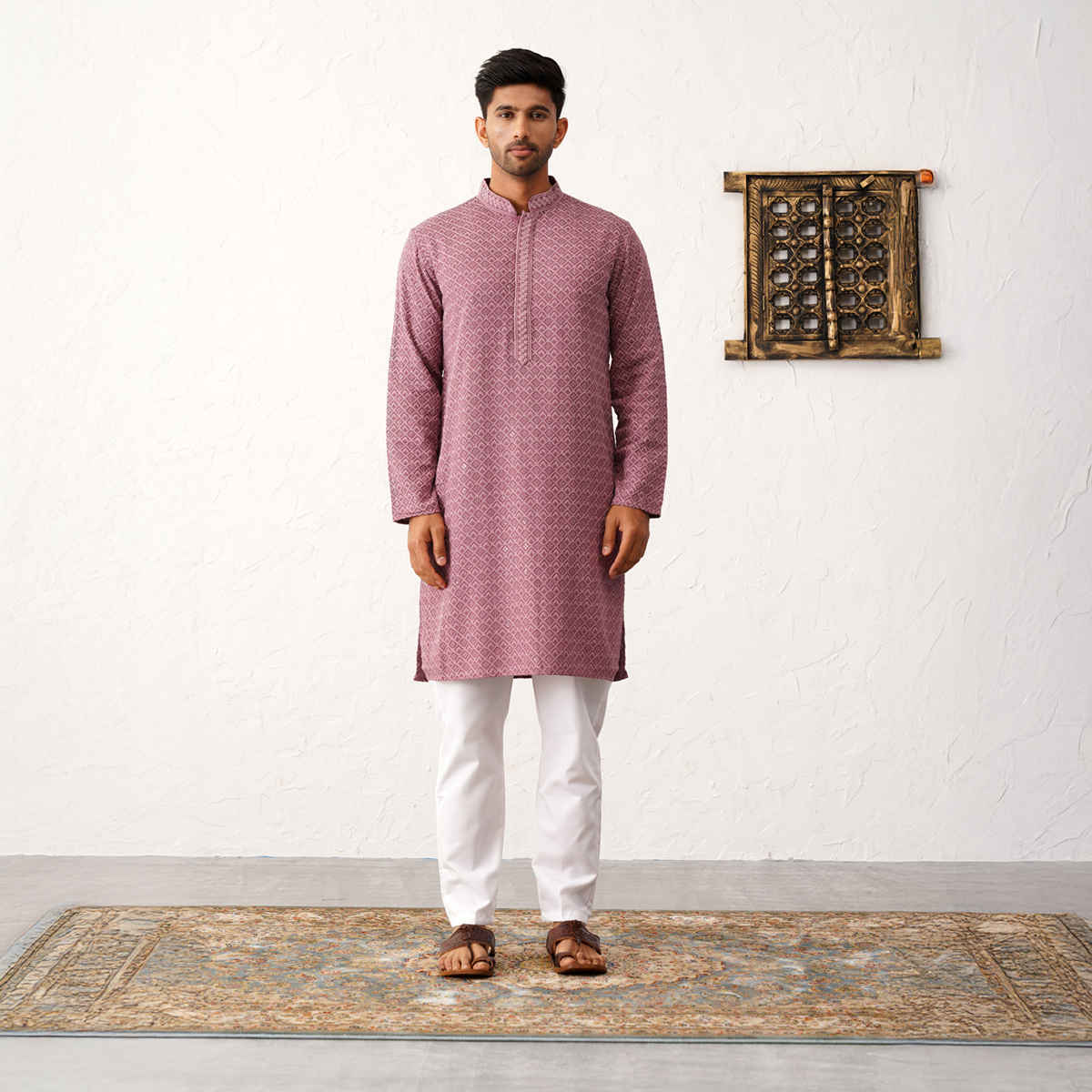 Jompers Men Kurta Only Ko 5052Magenta M