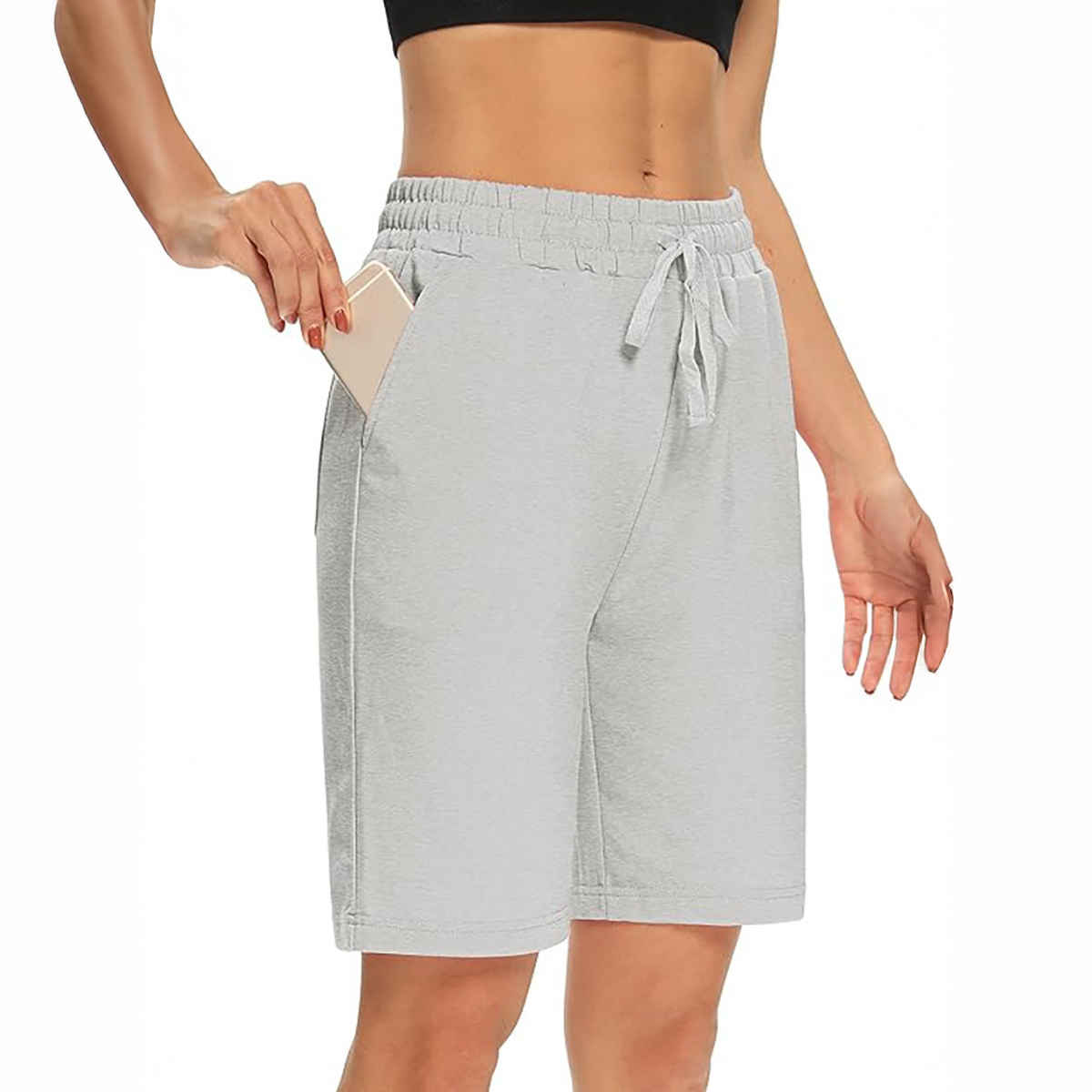 Hotfits Women's Solid Regular Casual Shorts | Grey - S