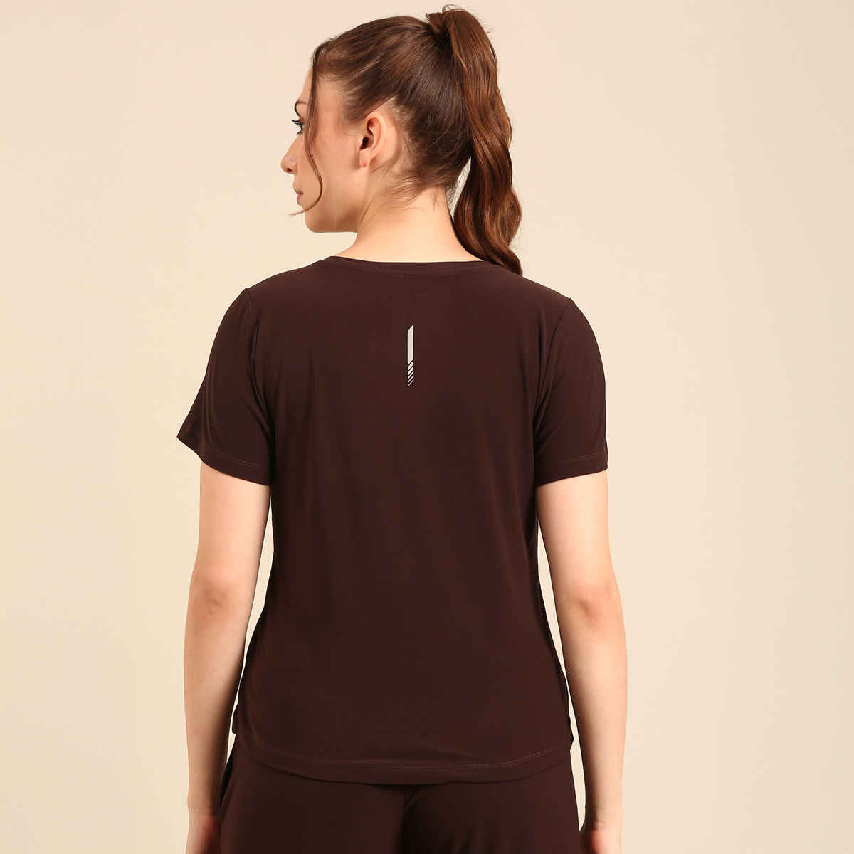 Pepe Jeans Womens Brown Dry Fit Women T-Shirt - Pack of 1 (S) Comfort Fit, Soft Fabric, Breathable