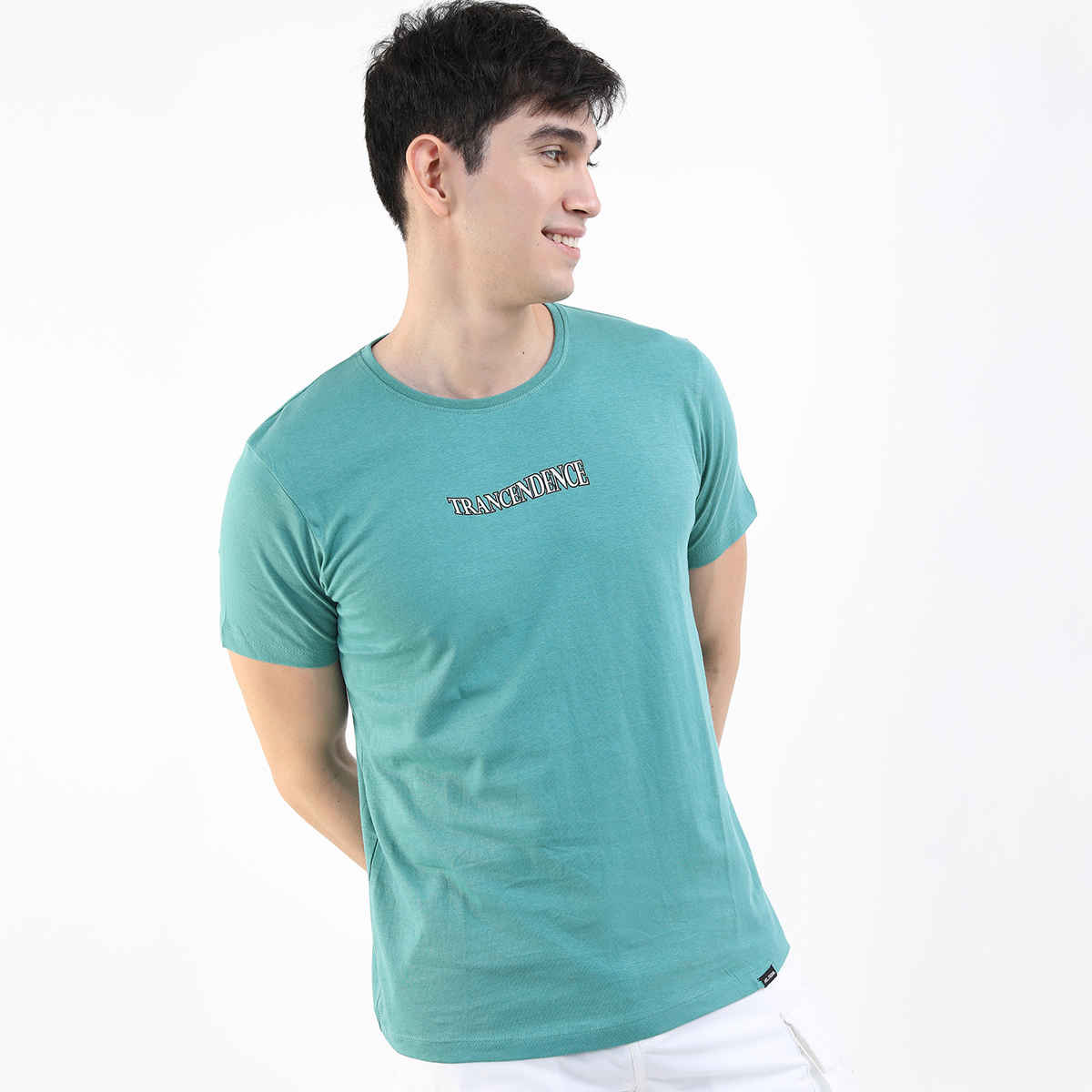 Highlander Men's Printed Round Neck Slim Fit T-shirt | Teal - S