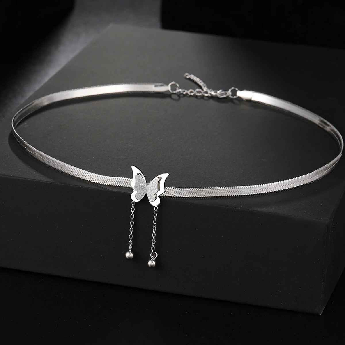 Fashion Frill Women's Butterfly Pendant Chain Silver Onesize