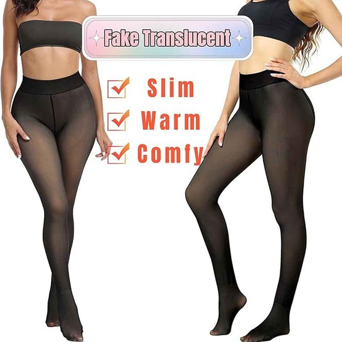 Blinkin Velvet Touch Thermal Stockings For Women - Dualtone Warm Fleece Leggings | Free Size