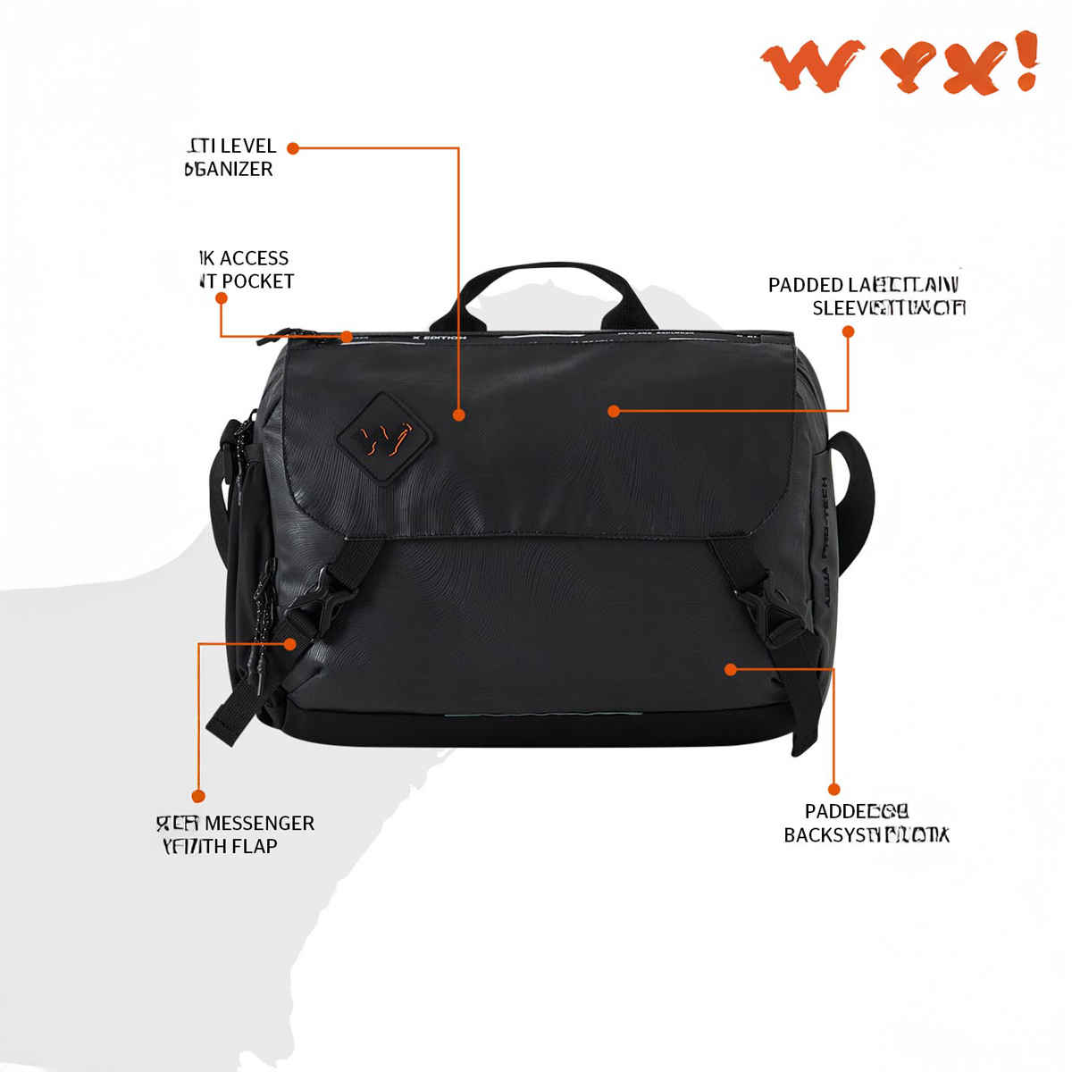 Wildcraft Unisex PU 10 L Messenger Bag | Black