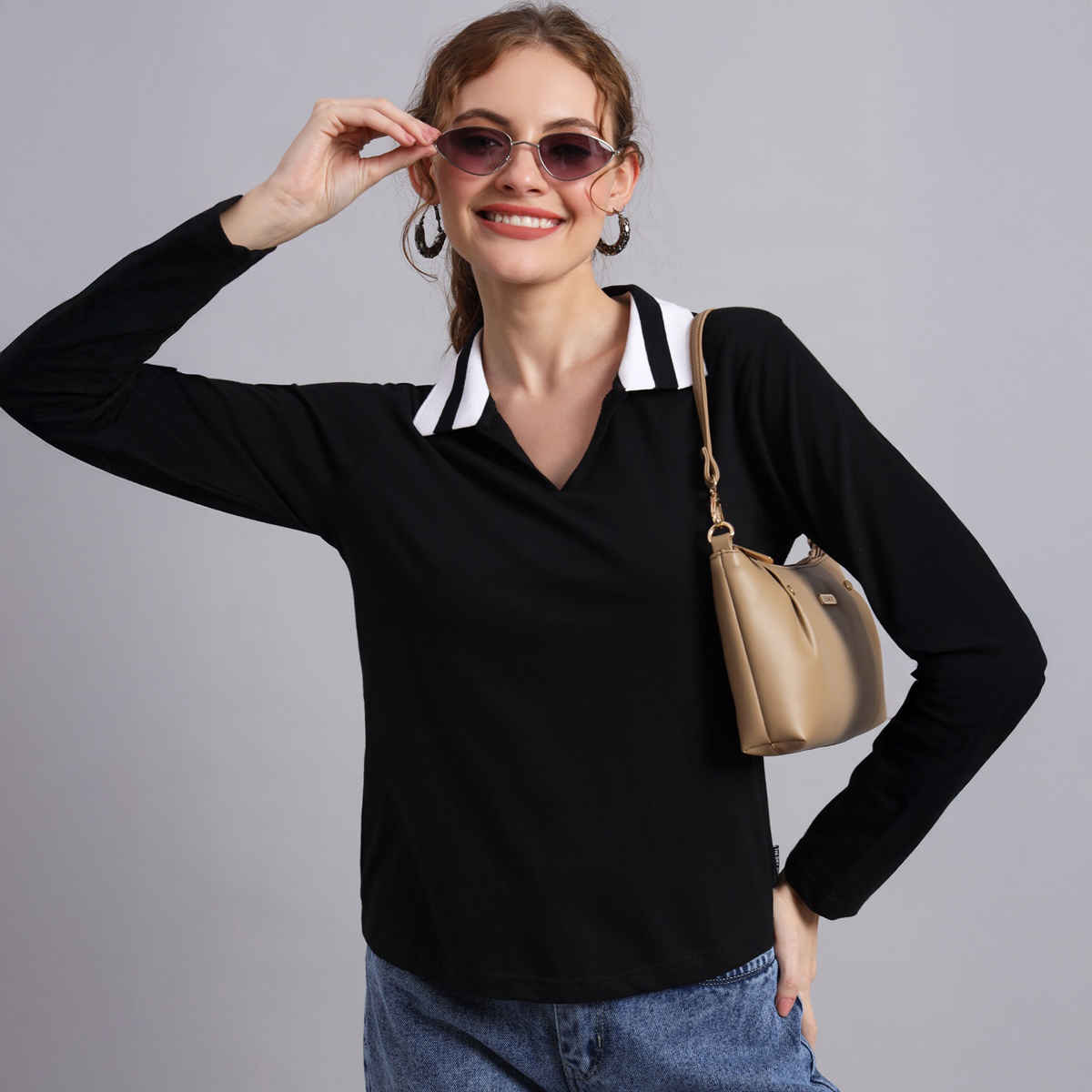 The Dry State Women's Black T-shirts WTSH | 1565A | XL